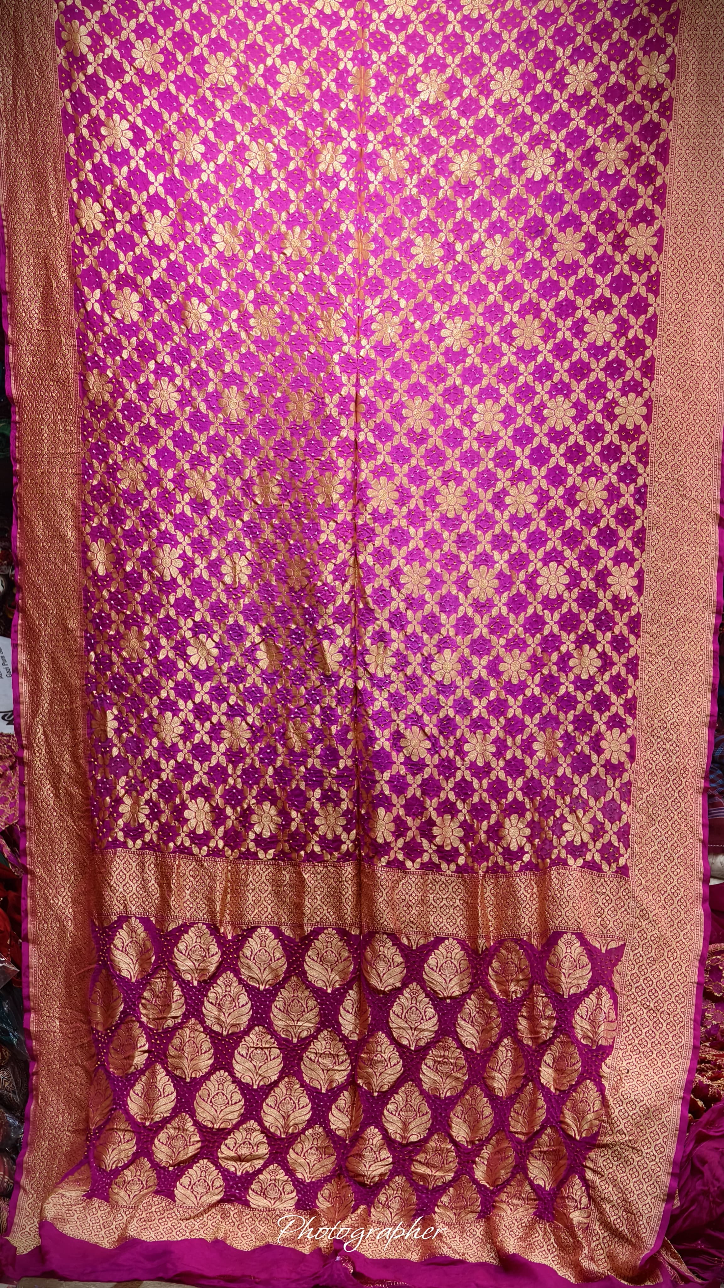 Pure Banarasi Georgette Real Neem Zari Upada Saree