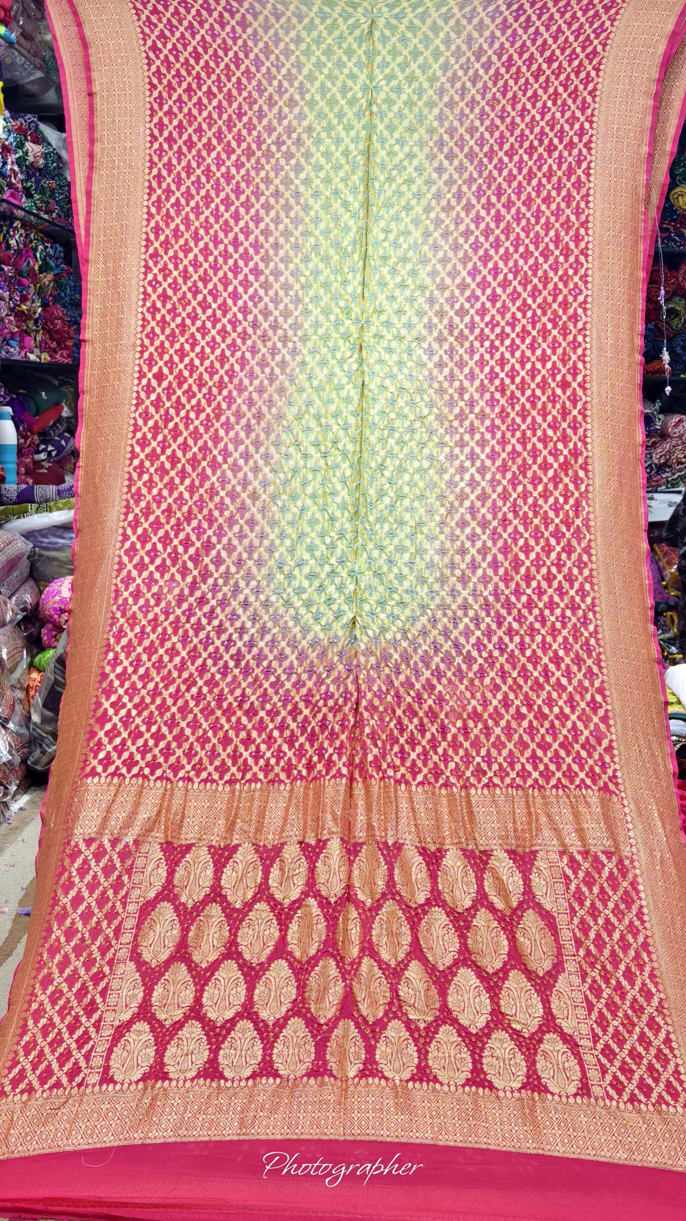 Pure Banarasi Georgette Real Neem Zari Upada Saree
