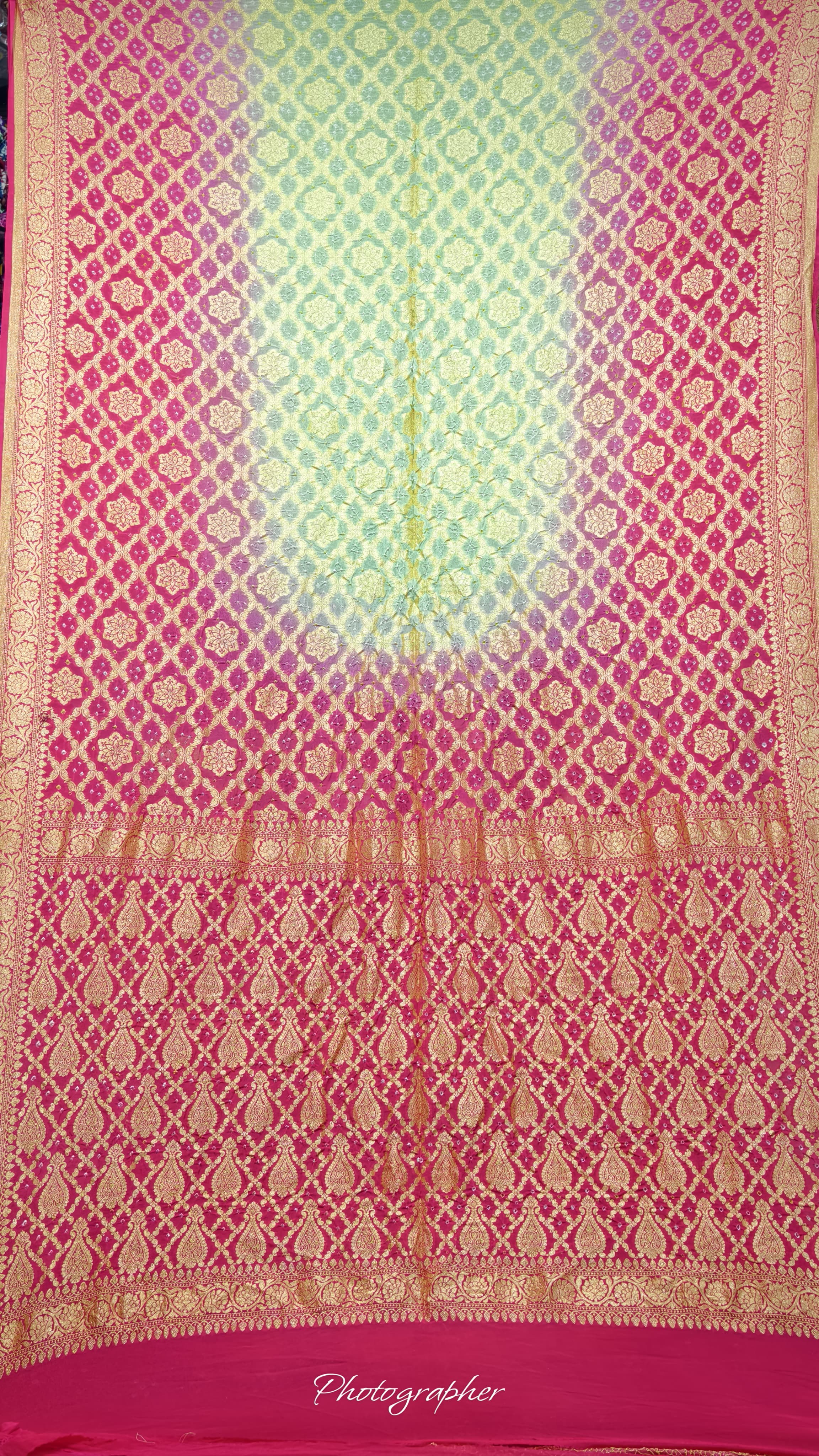 Pure Banarasi Georgette Real Neem Zari Upada Saree