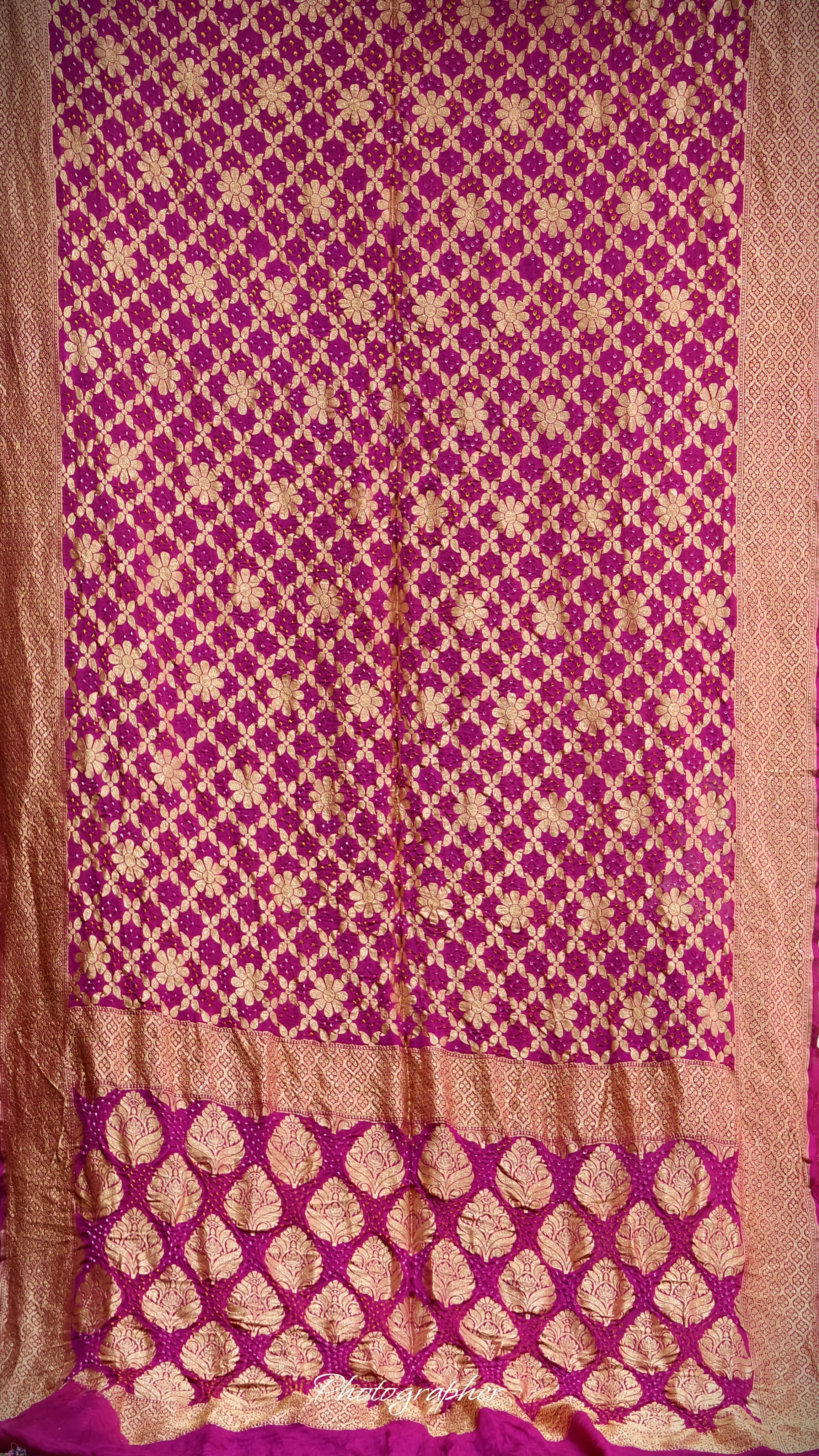 Pure Banarasi Georgette Real Neem Zari Upada Saree