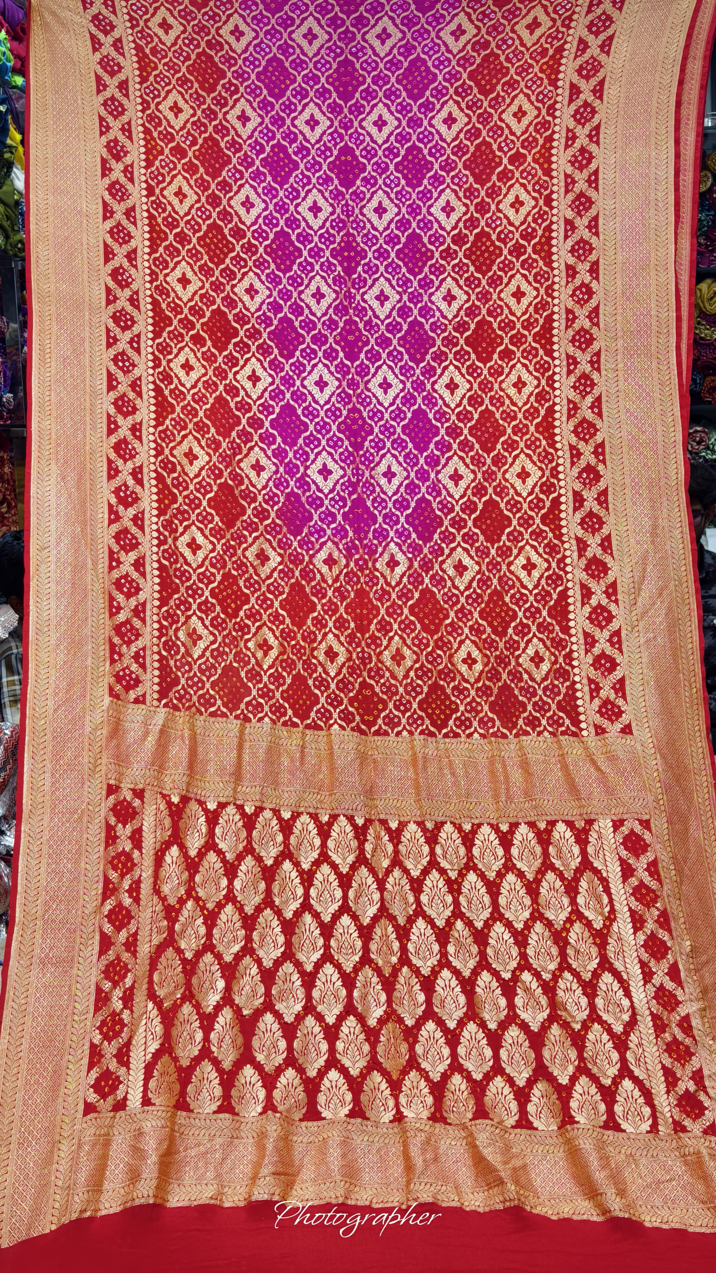 Pure Banarasi Georgette Real Neem Zari Upada Saree