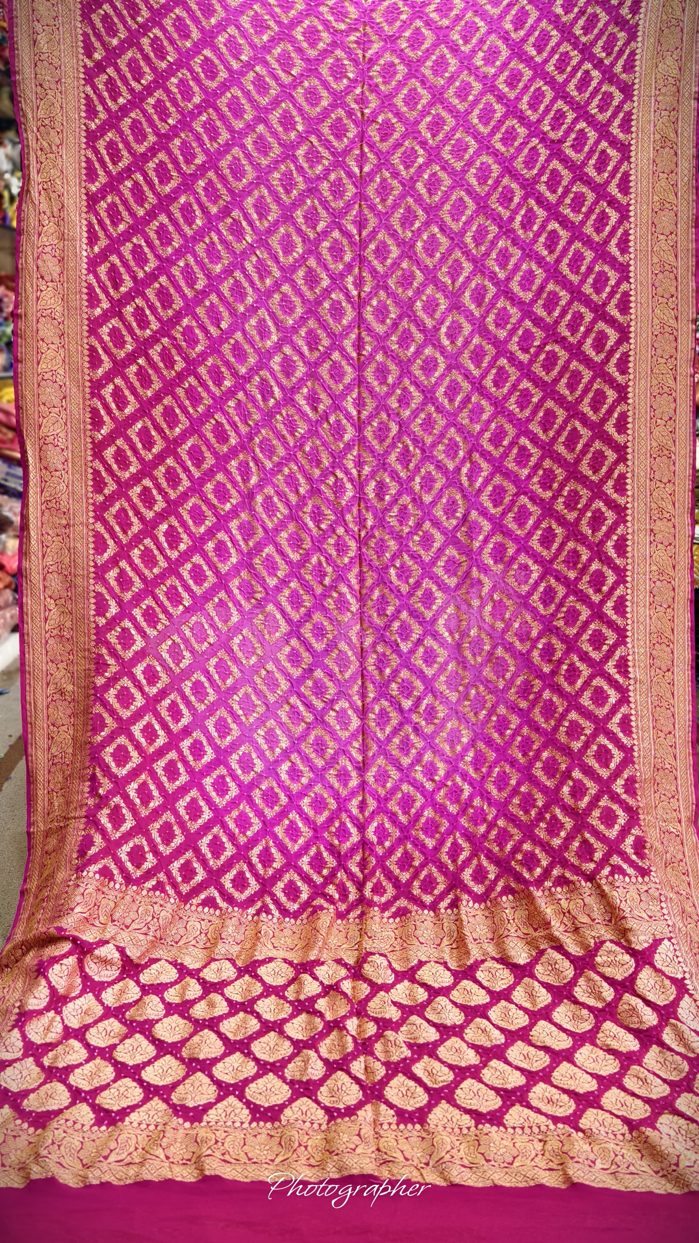 Pure Banarasi Georgette Real Neem Zari Upada Saree