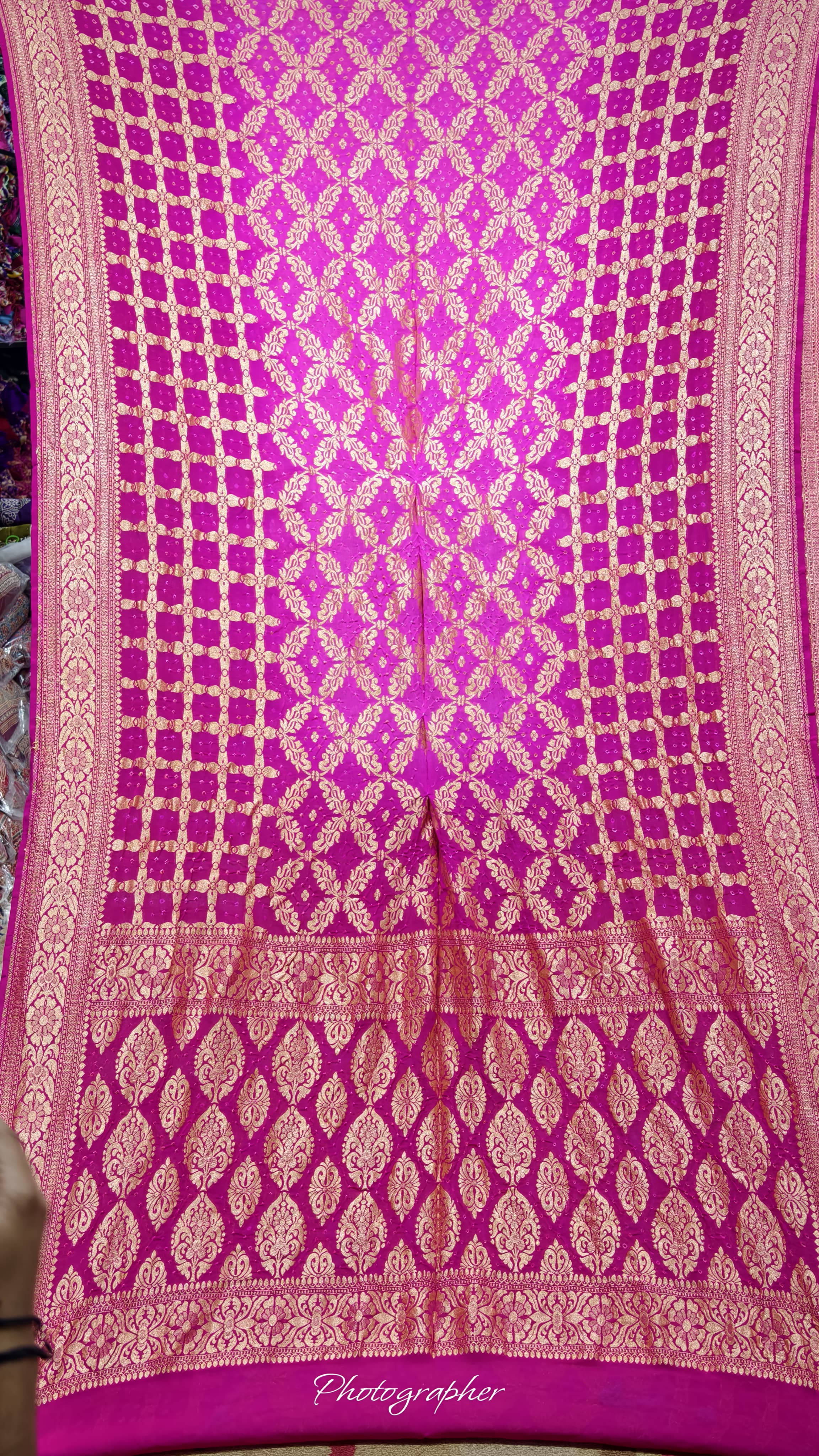 Pure Banarasi Georgette Real Neem Zari Upada Saree