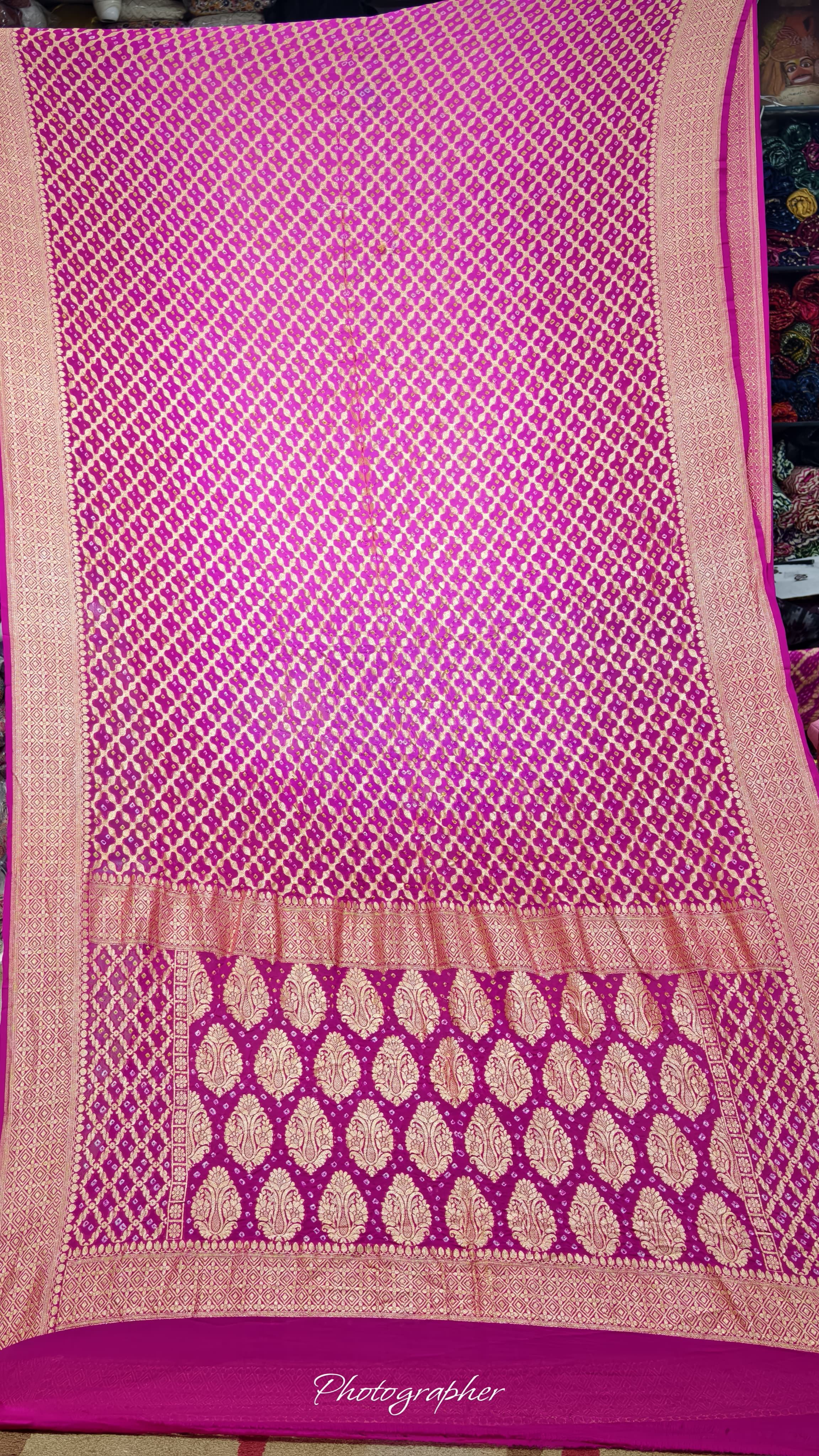 Pure Banarasi Georgette Real Neem Zari Upada Saree