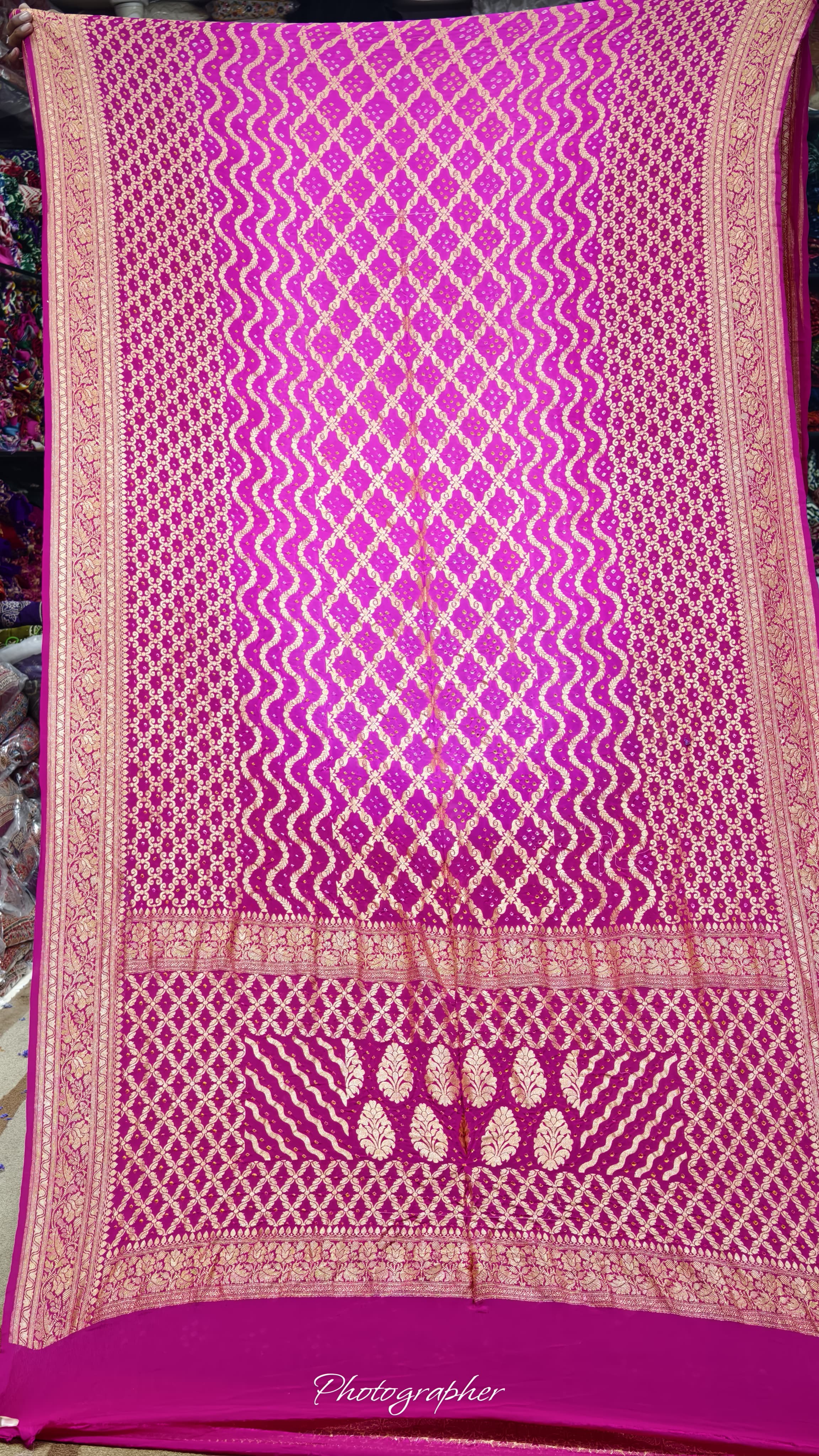 Pure Banarasi Georgette Real Neem Zari Upada Saree