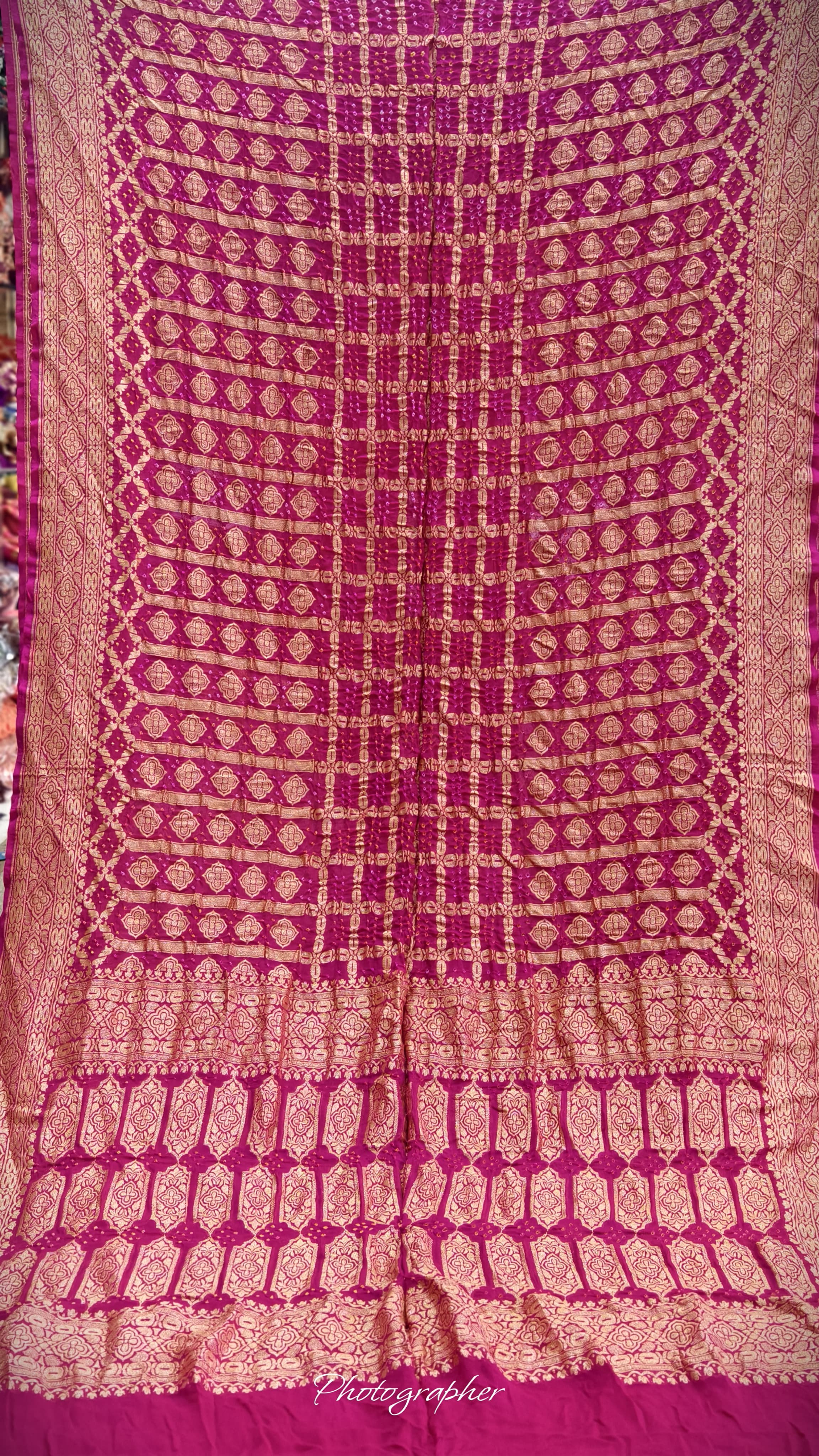 Pure Banarasi Georgette Real Neem Zari Upada Saree