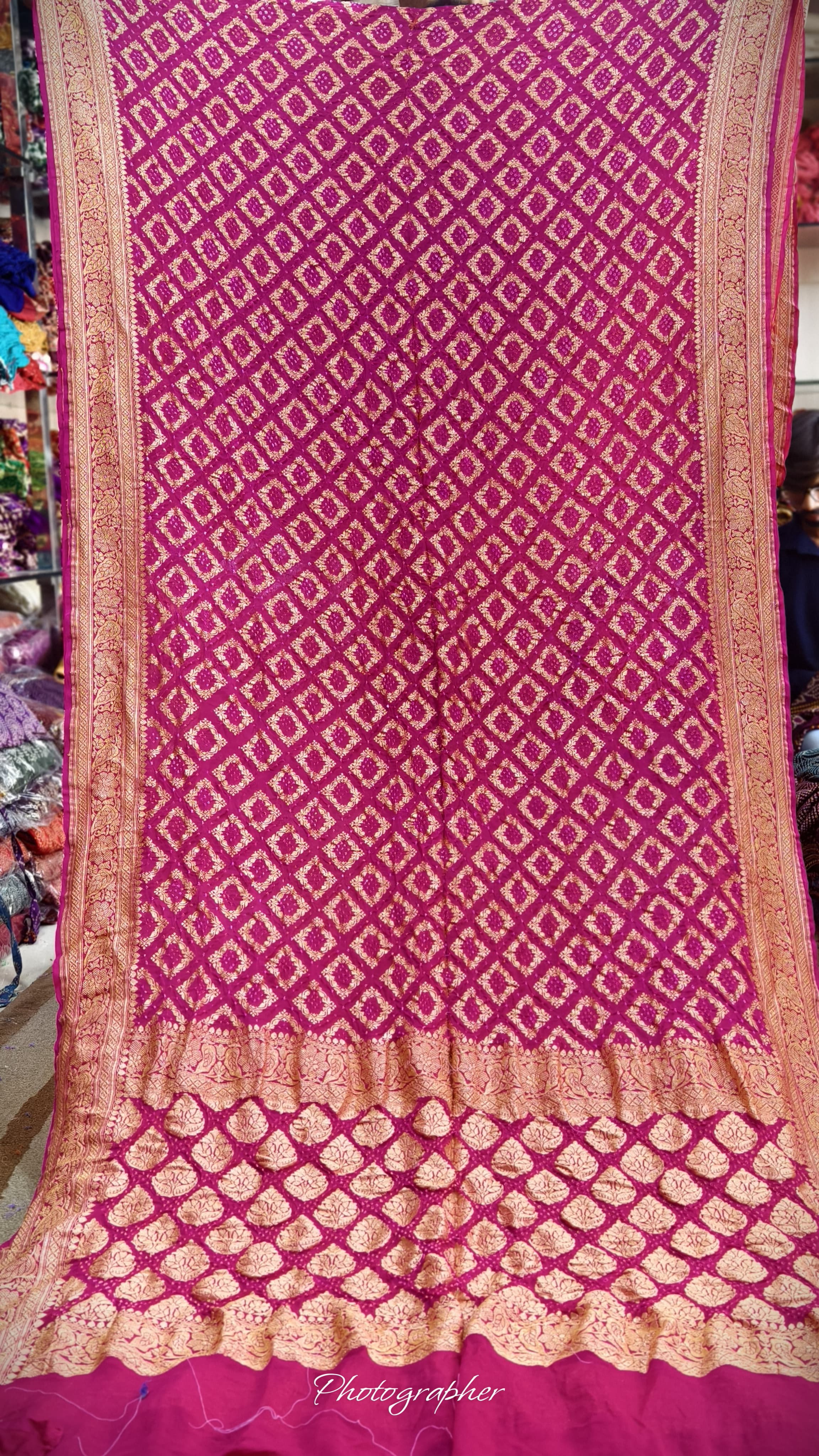 Pure Banarasi Georgette Real Neem Zari Upada Saree