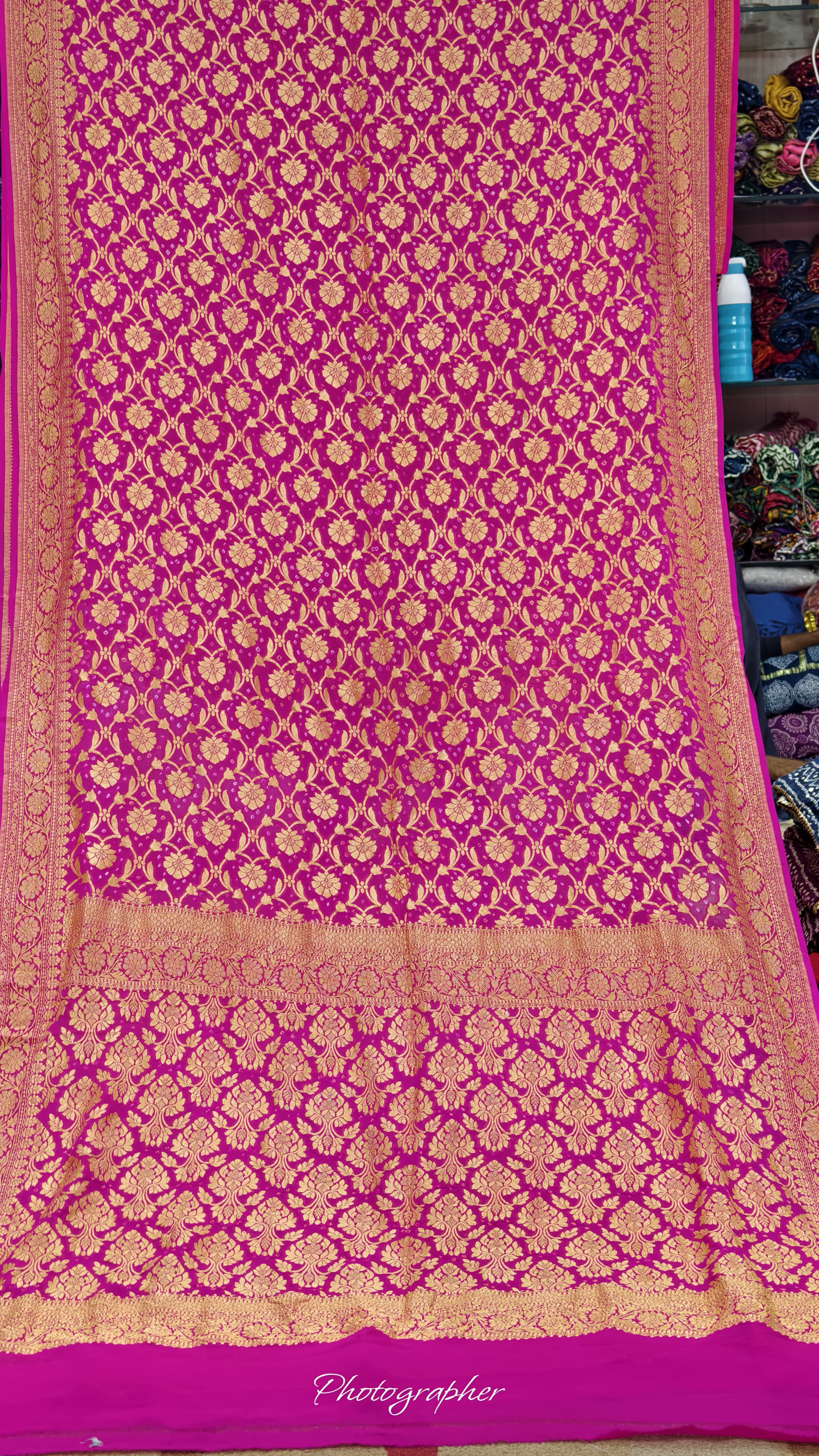 Pure Banarasi Georgette Real Neem Zari Upada Saree