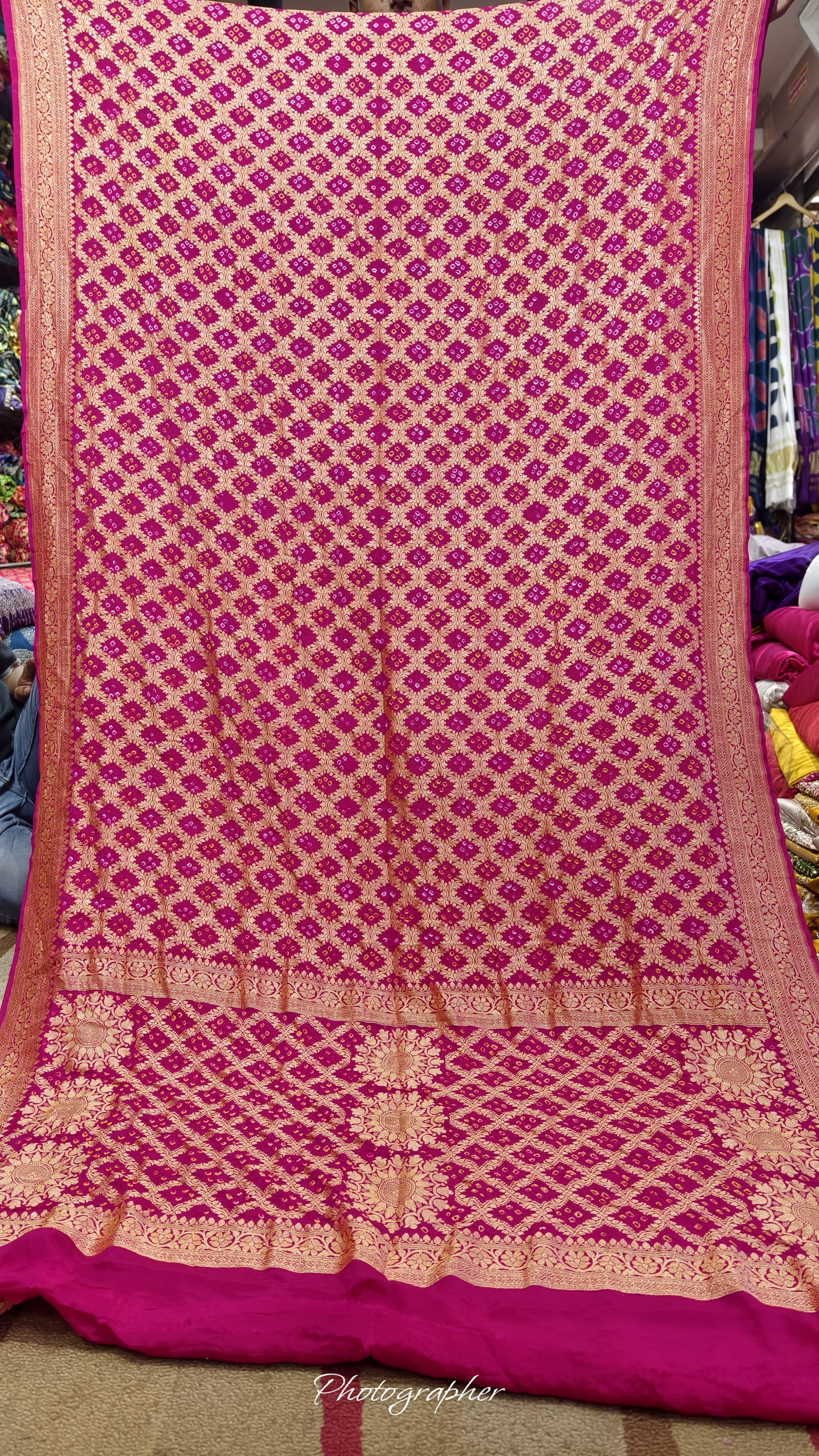 Pure Banarasi Georgette Real Neem Zari Upada Saree