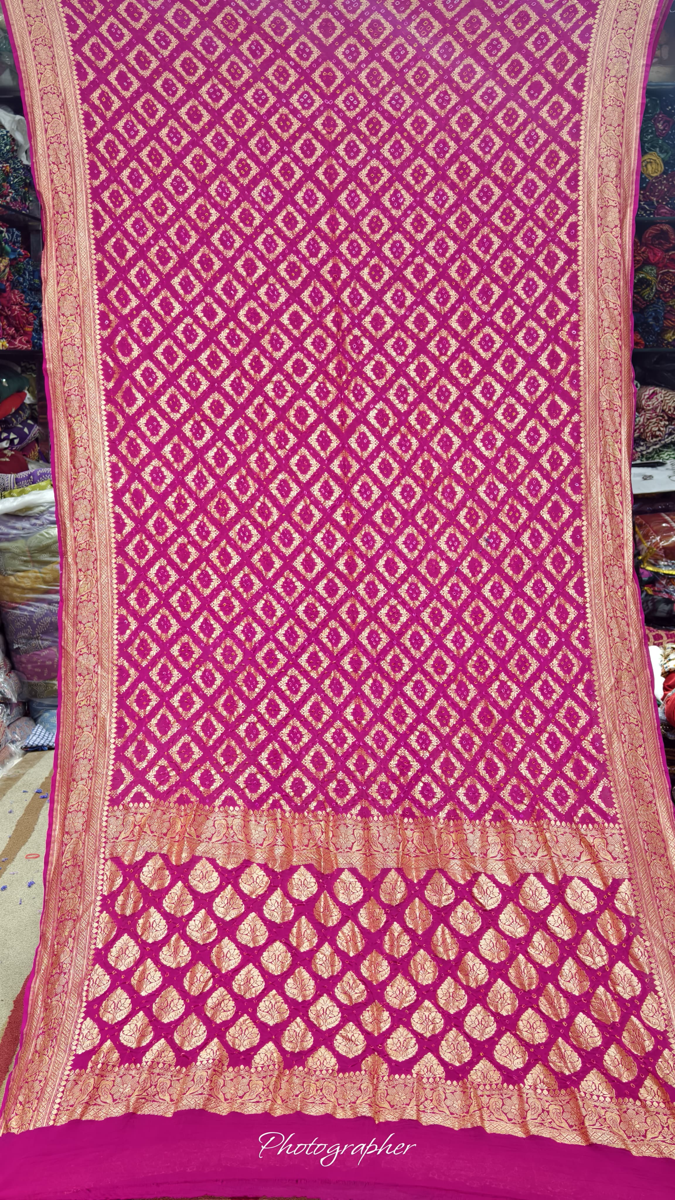 Pure Banarasi Georgette Real Neem Zari Upada Saree