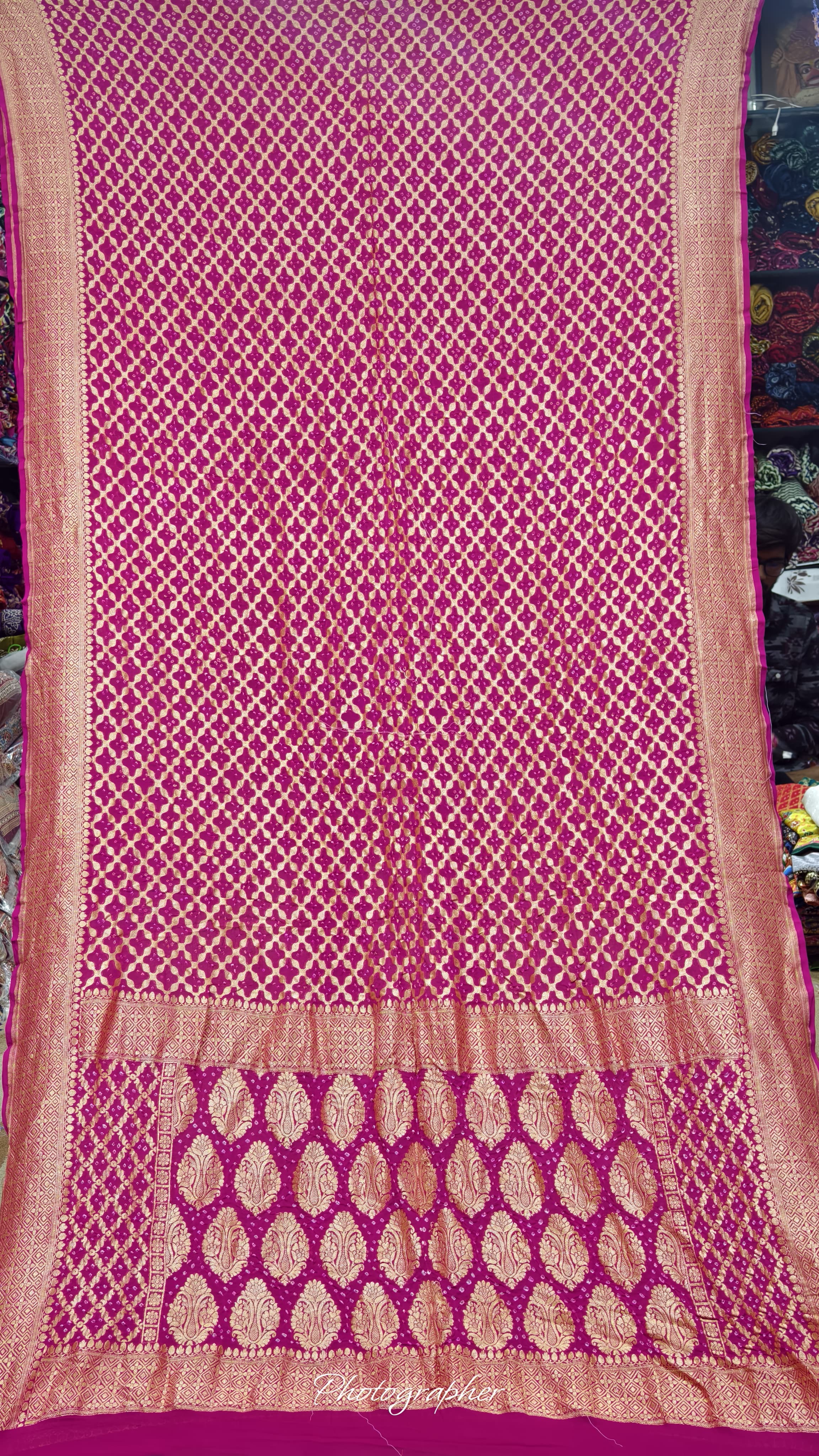 Pure Banarasi Georgette Real Neem Zari Upada Saree