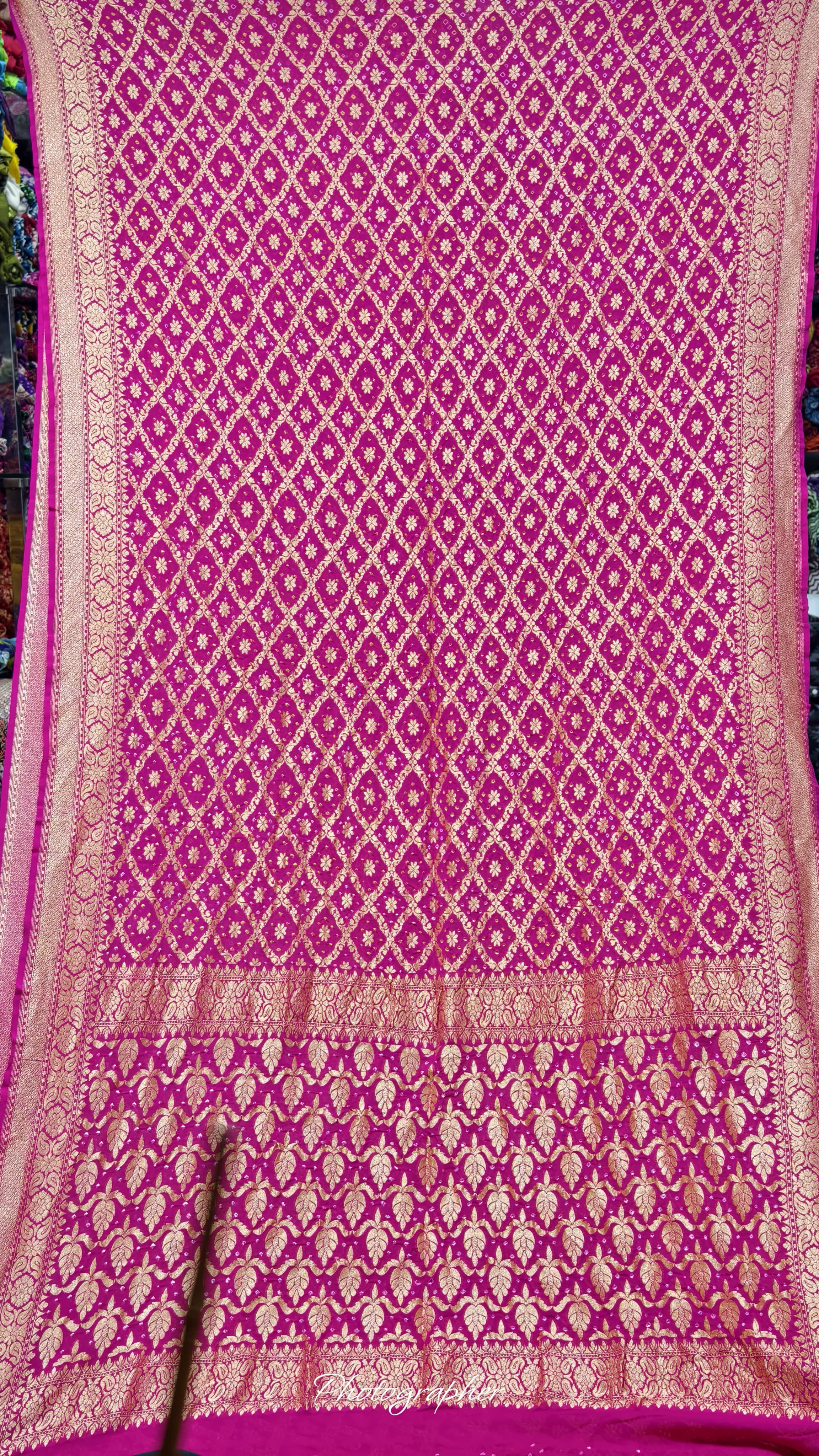Pure Banarasi Georgette Real Neem Zari Upada Saree