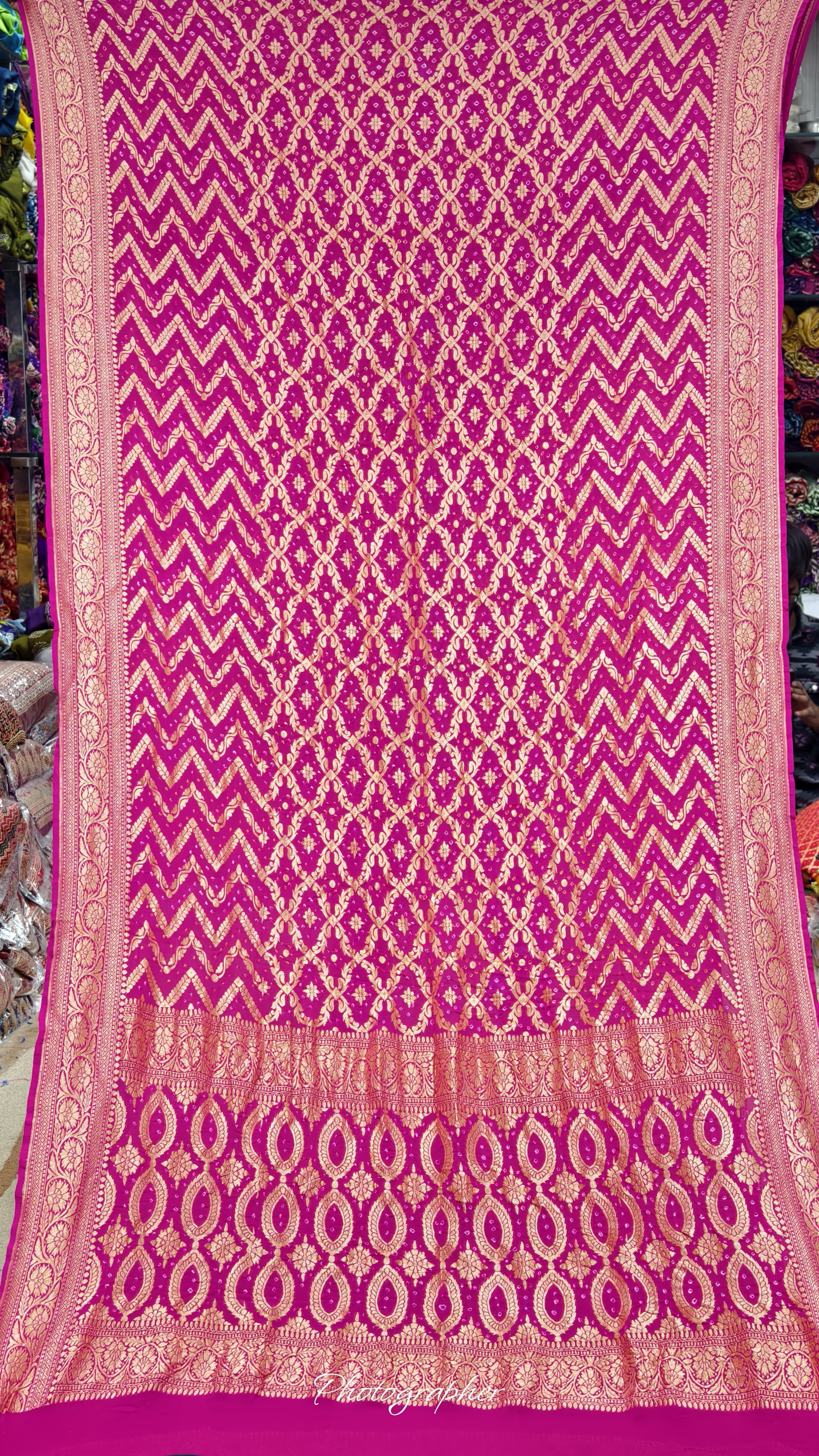 Pure Banarasi Georgette Real Neem Zari Upada Saree