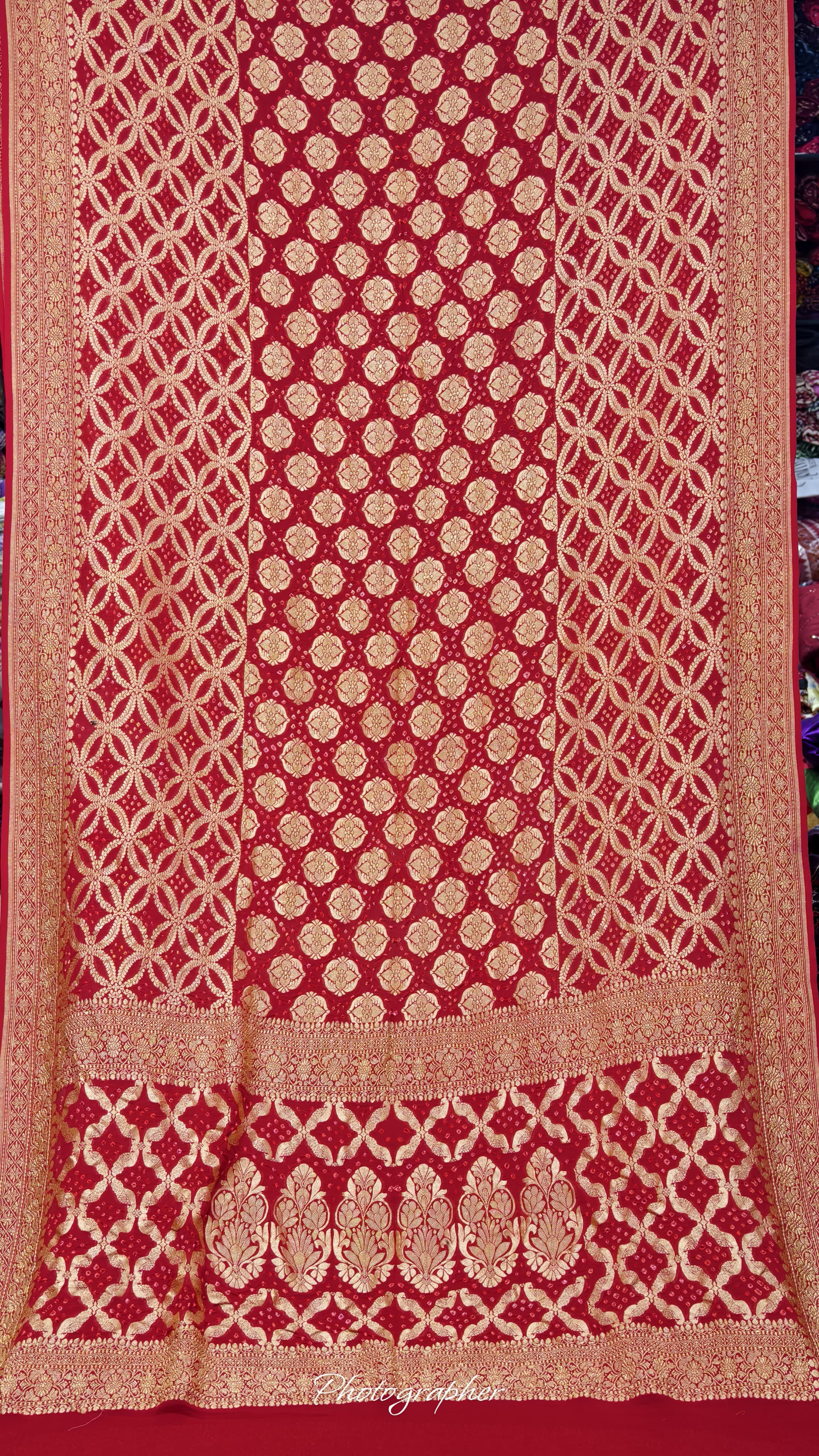 Pure Banarasi Georgette Real Neem Zari Upada Saree