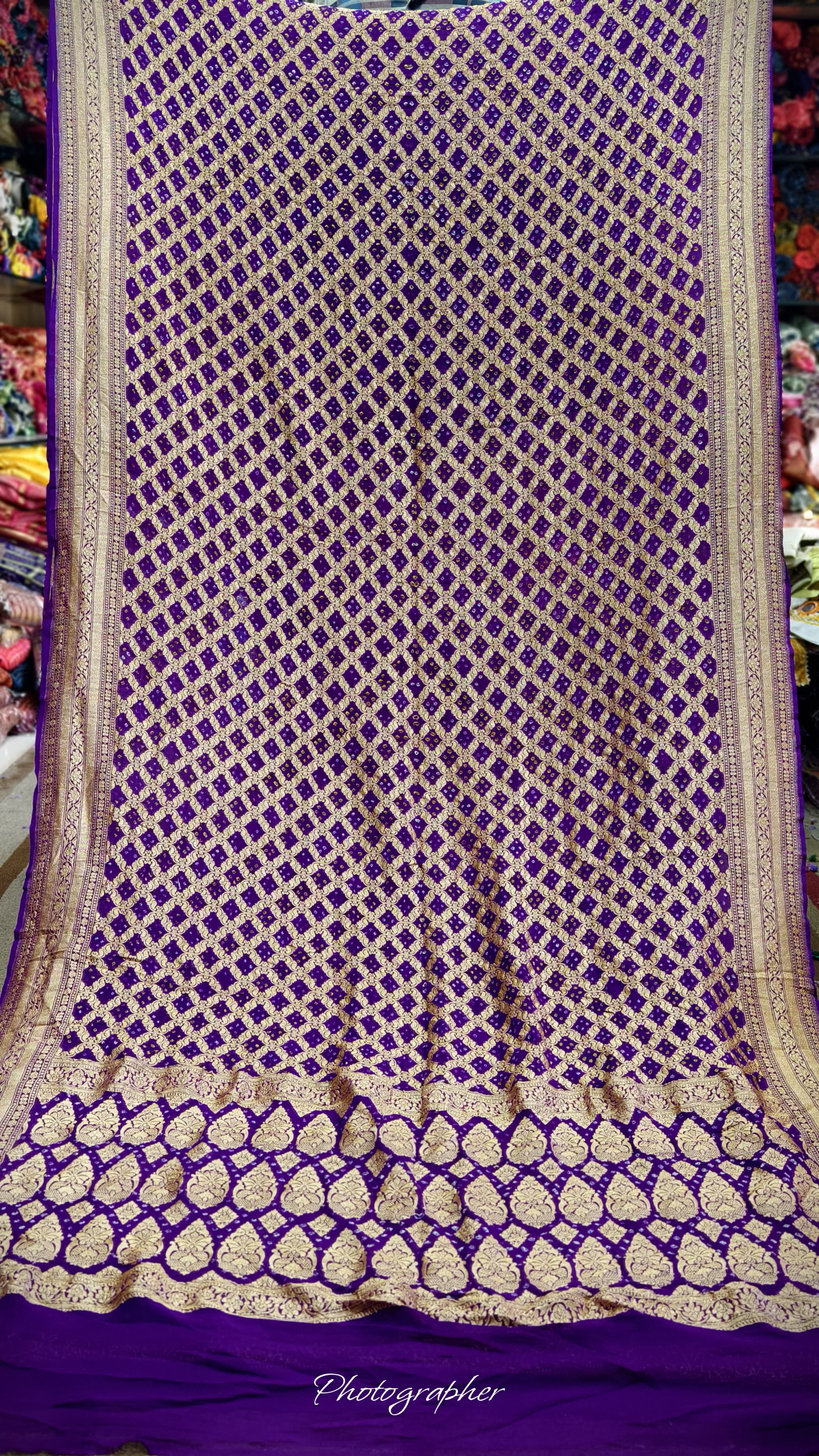 Pure Banarasi Georgette Real Neem Zari Upada Saree