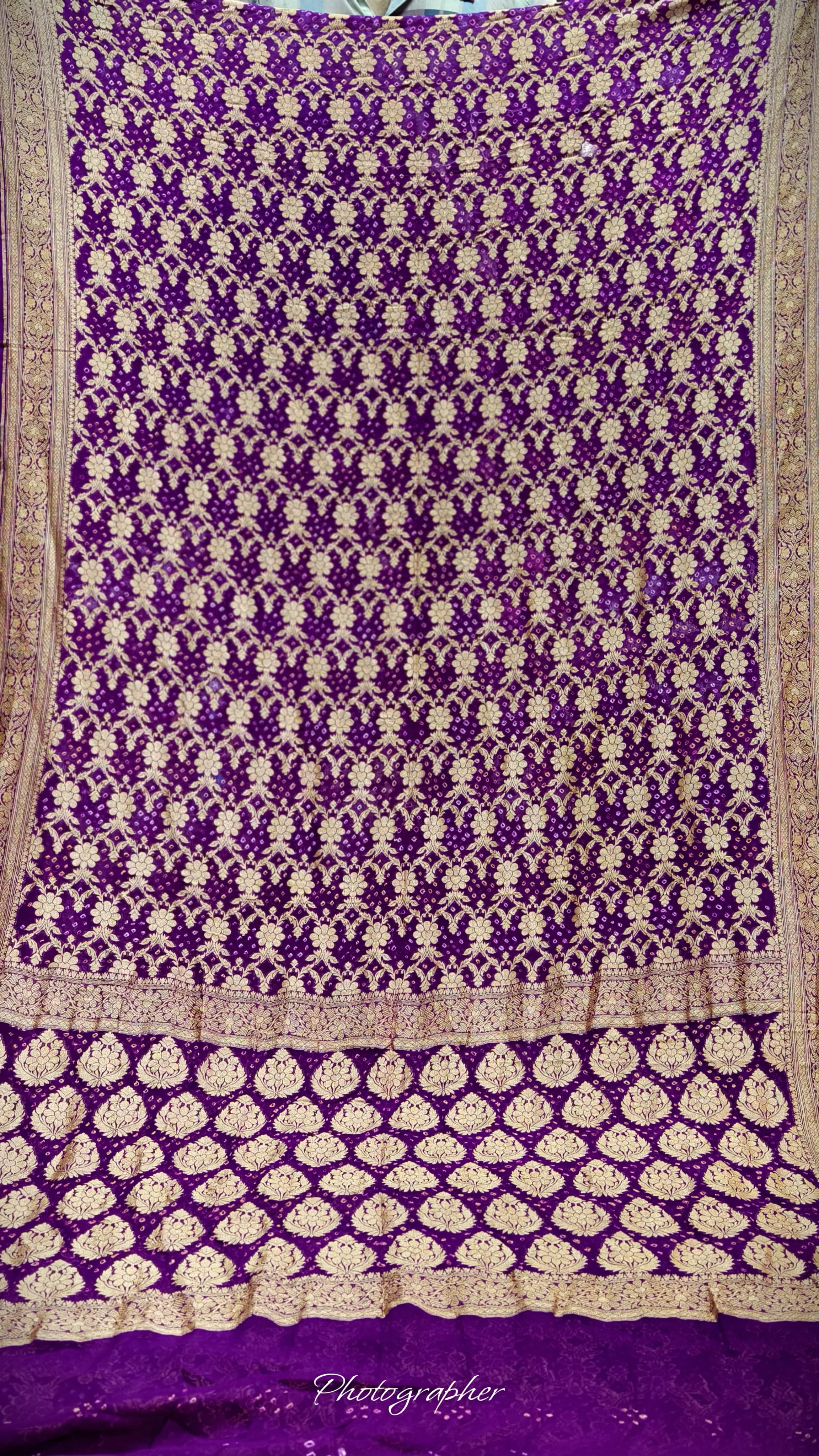 Pure Banarasi Georgette Real Neem Zari Upada Saree