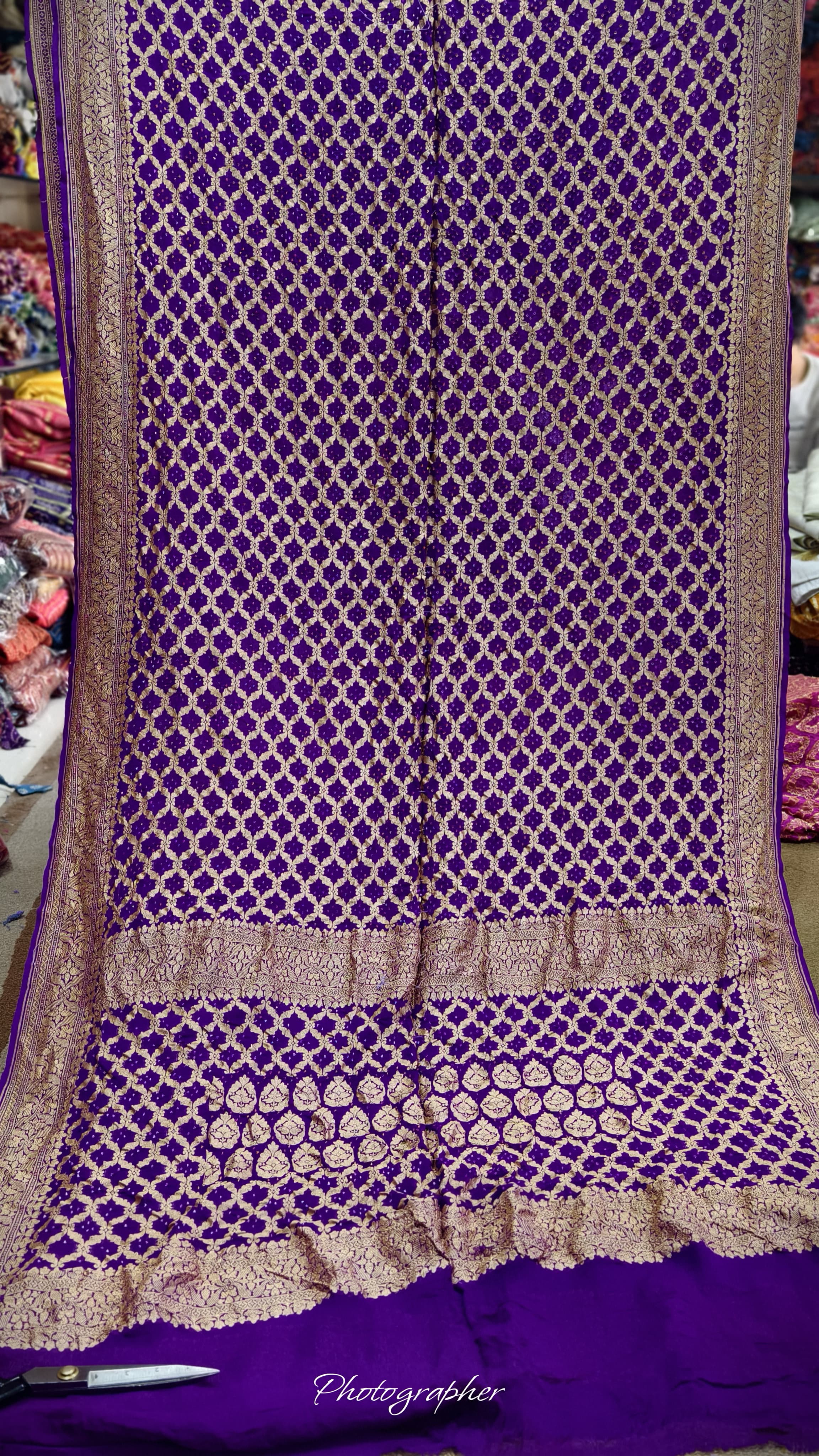 Pure Banarasi Georgette Real Neem Zari Upada Saree