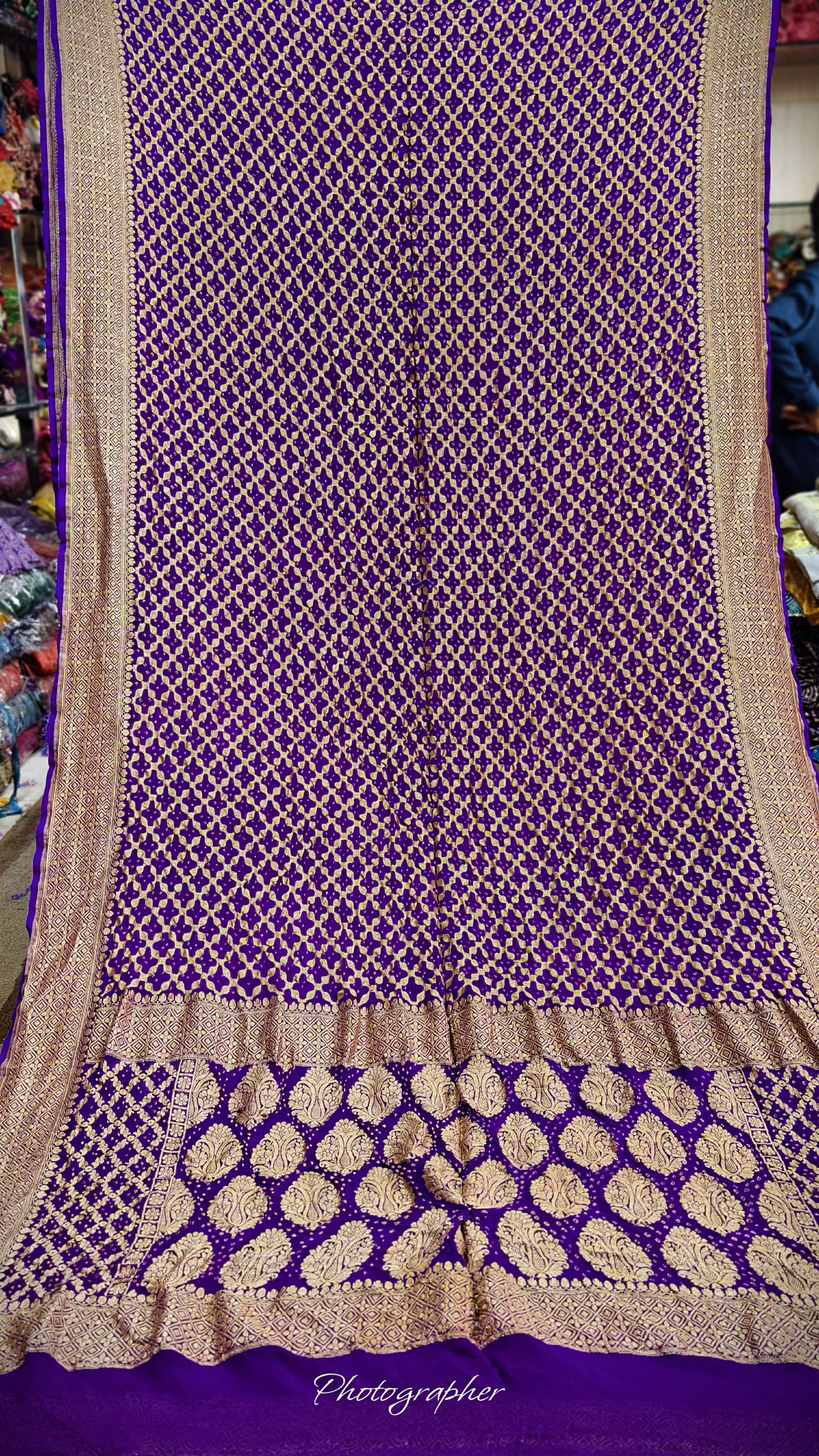 Pure Banarasi Georgette Real Neem Zari Upada Saree