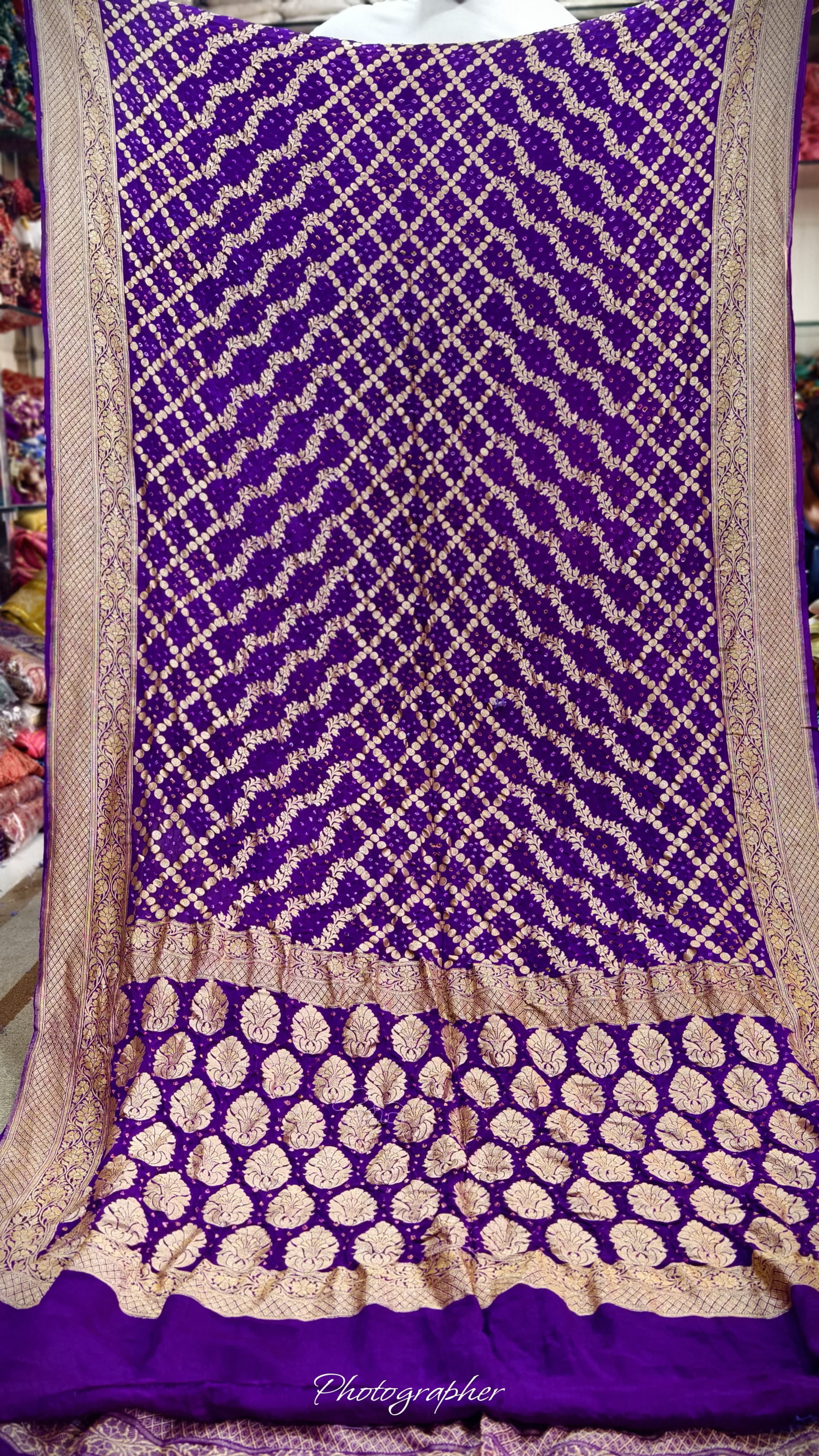 Pure Banarasi Georgette Real Neem Zari Upada Saree