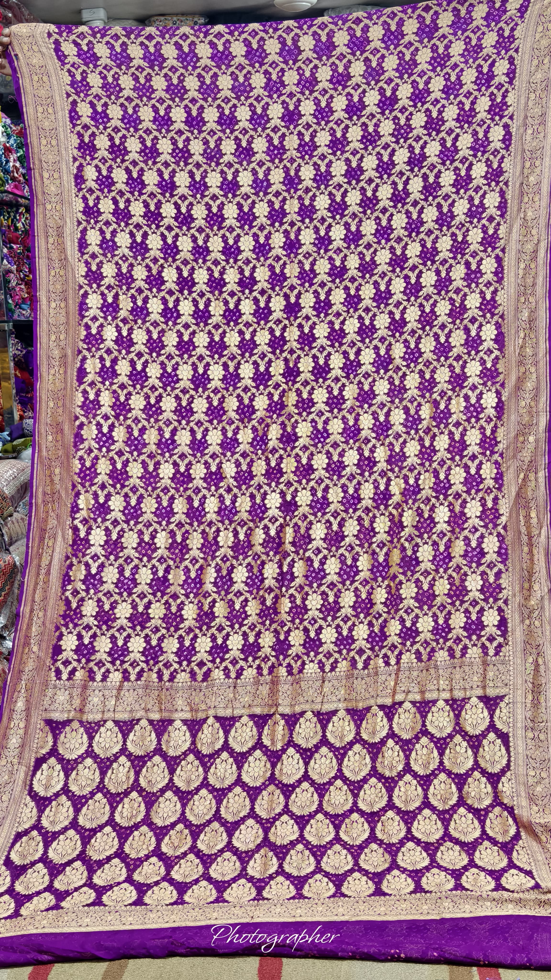 Pure Banarasi Georgette Real Neem Zari Upada Saree