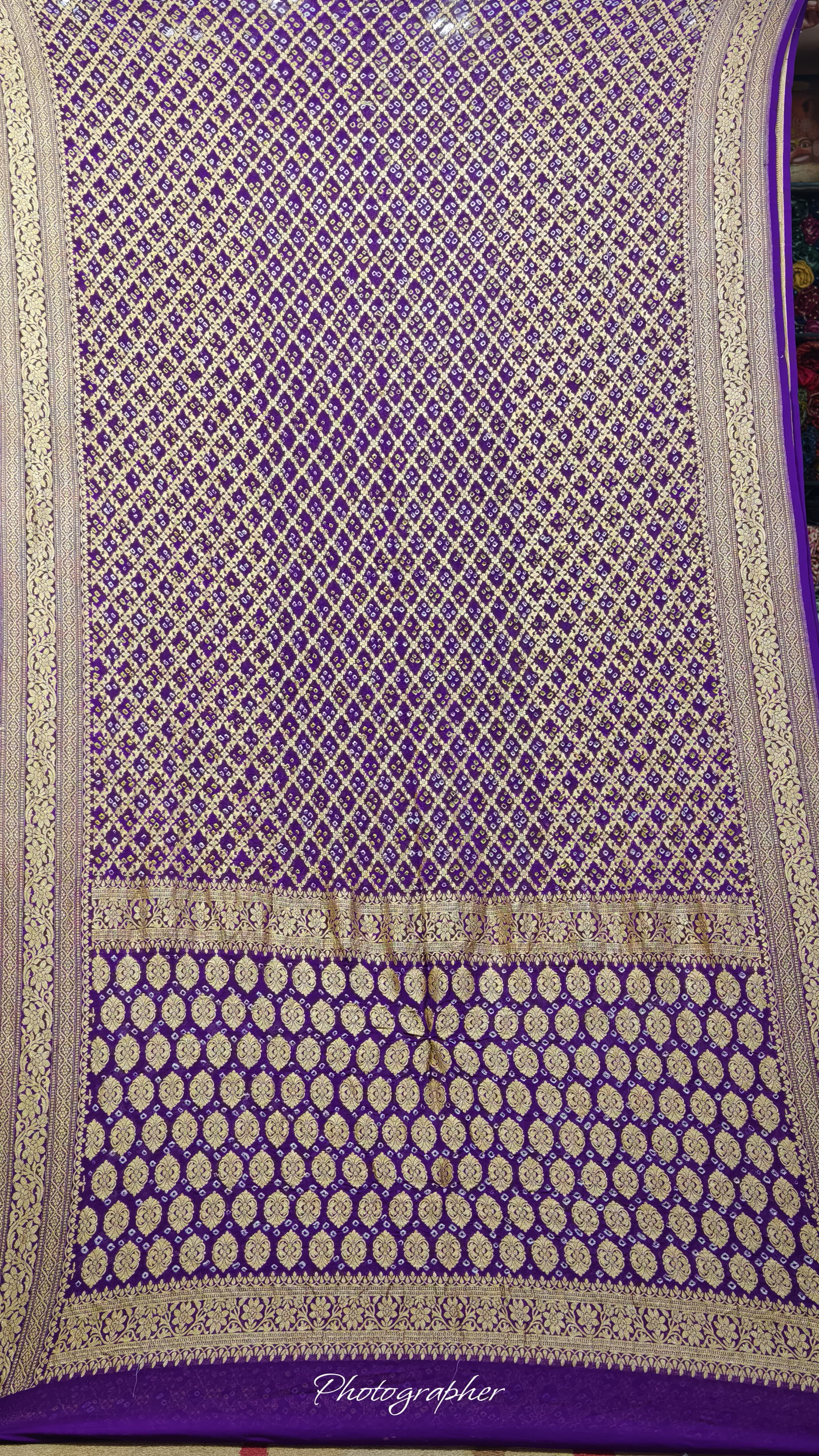 Pure Banarasi Georgette Real Neem Zari Upada Saree