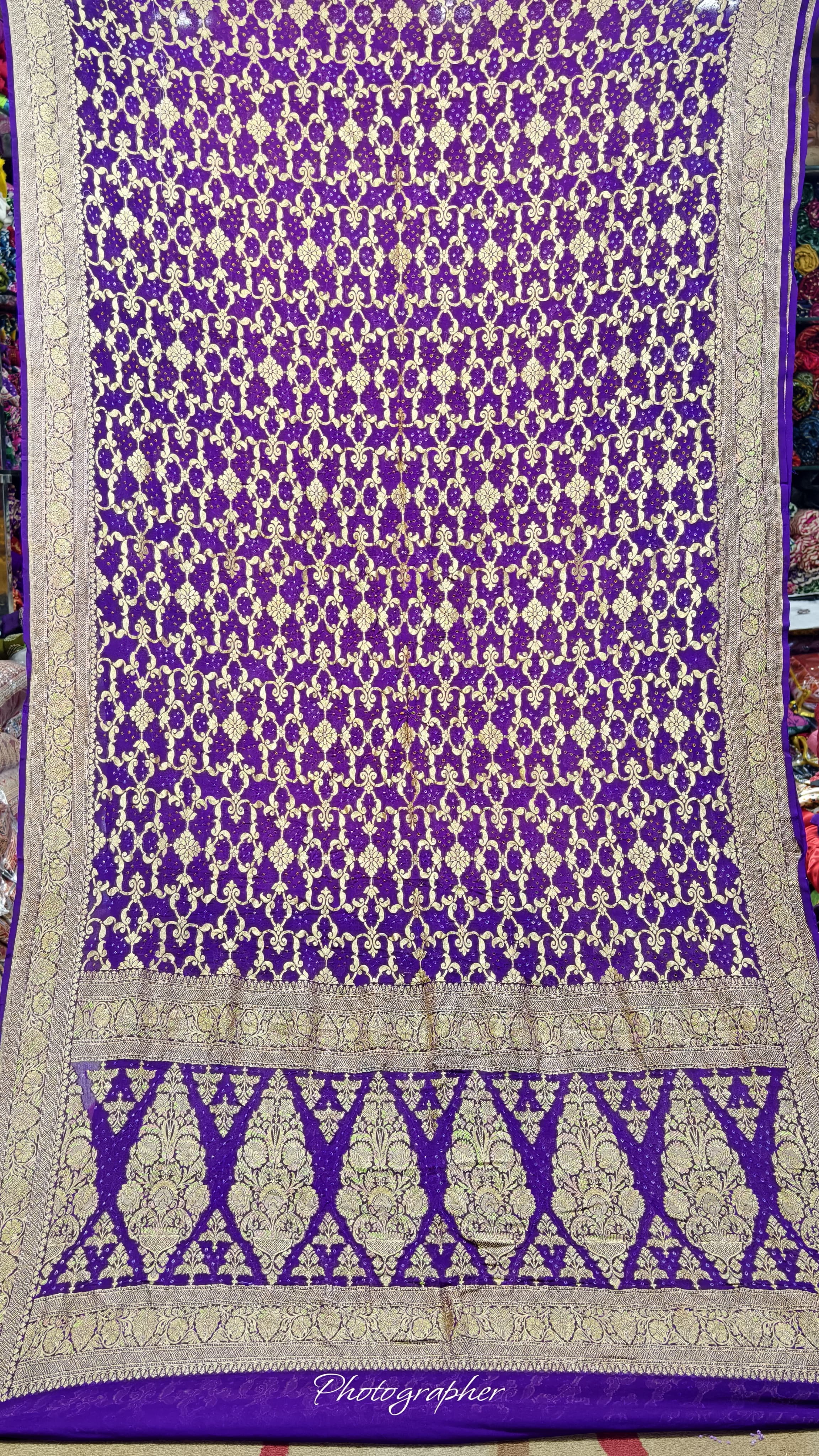 Pure Banarasi Georgette Real Neem Zari Upada Saree