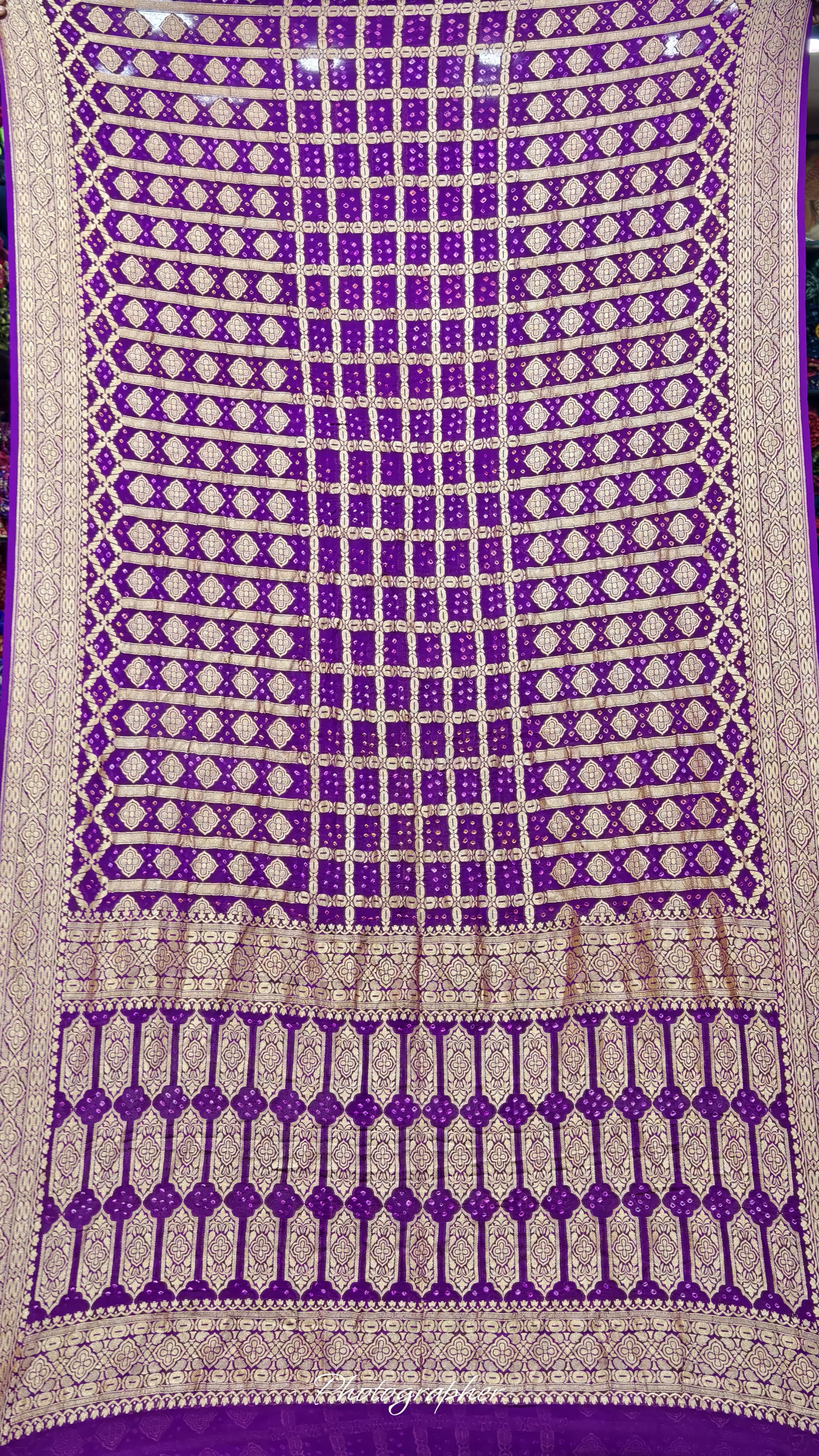 Pure Banarasi Georgette Real Neem Zari Upada Saree