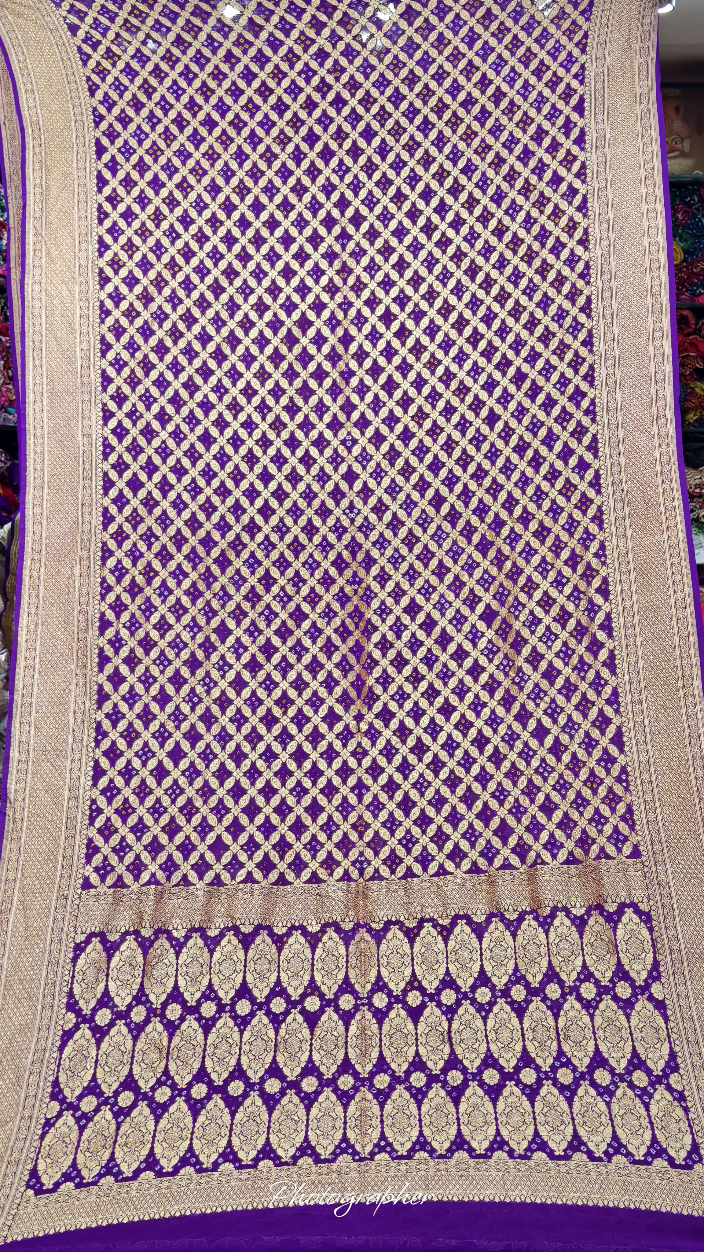 Pure Banarasi Georgette Real Neem Zari Upada Saree