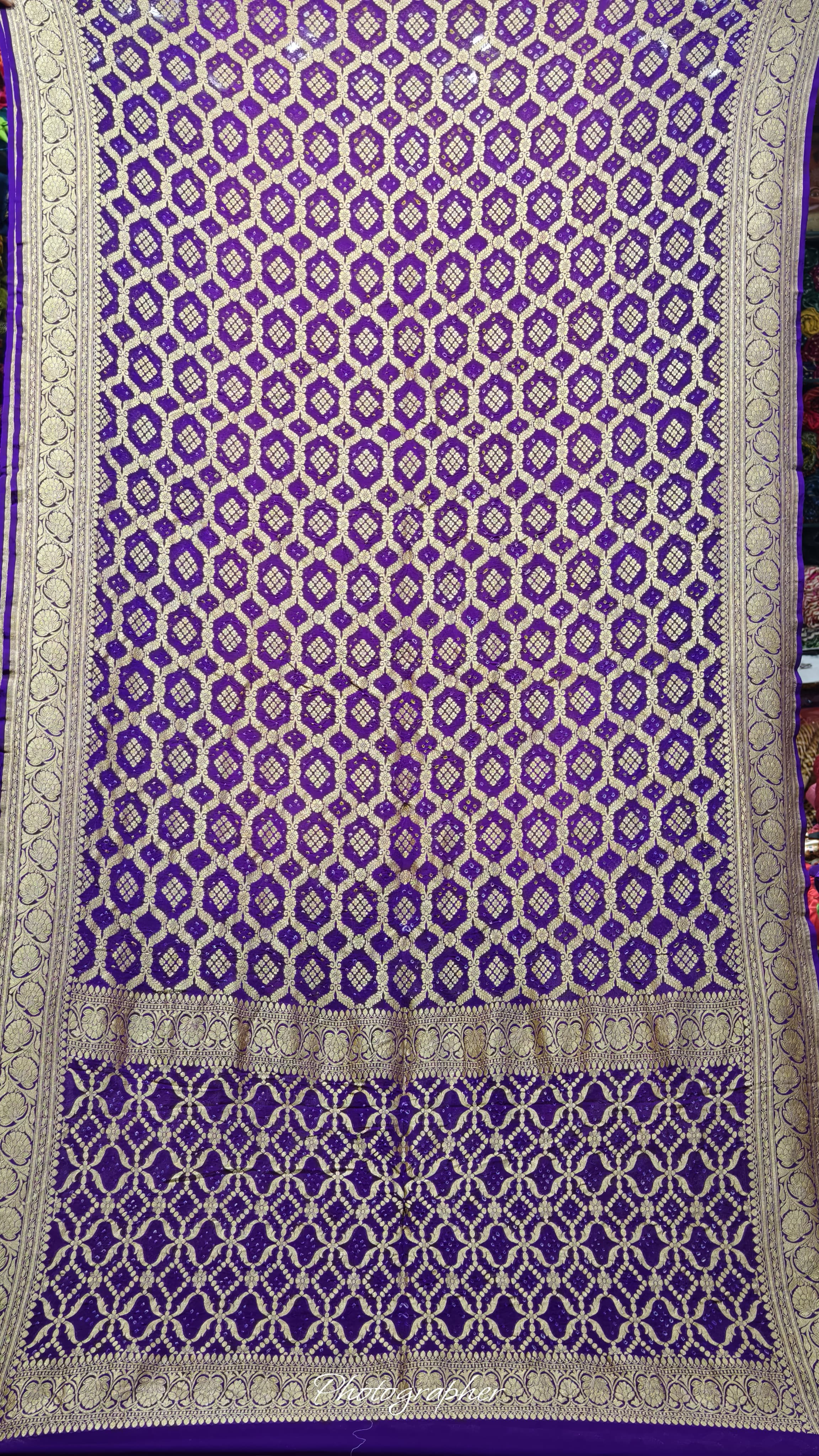 Pure Banarasi Georgette Real Neem Zari Upada Saree