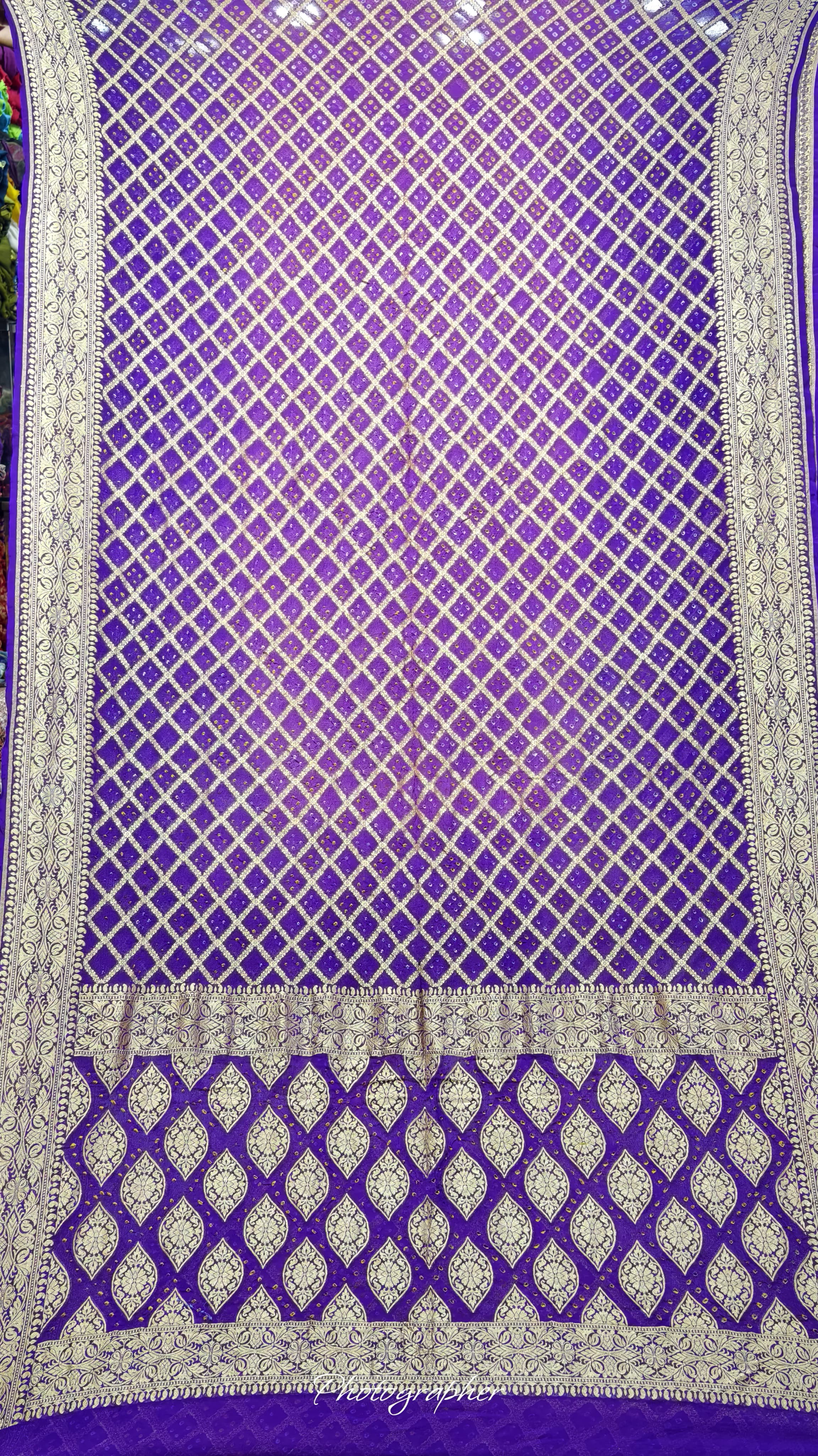 Pure Banarasi Georgette Real Neem Zari Upada Saree