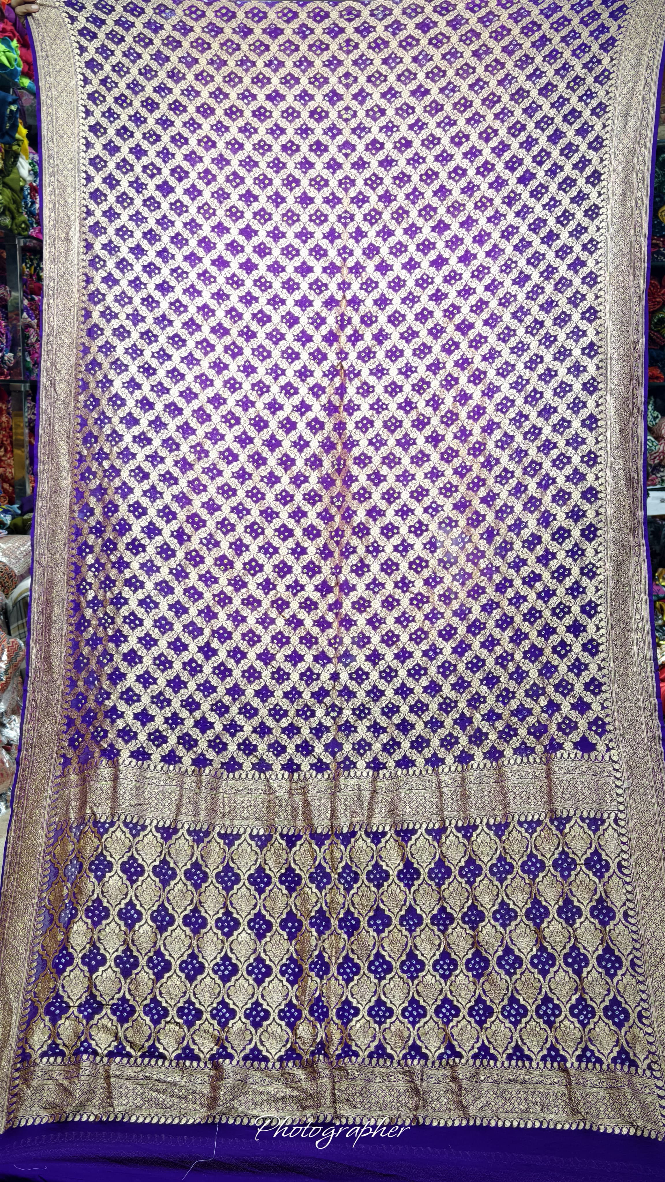 Pure Banarasi Georgette Real Neem Zari Upada Saree