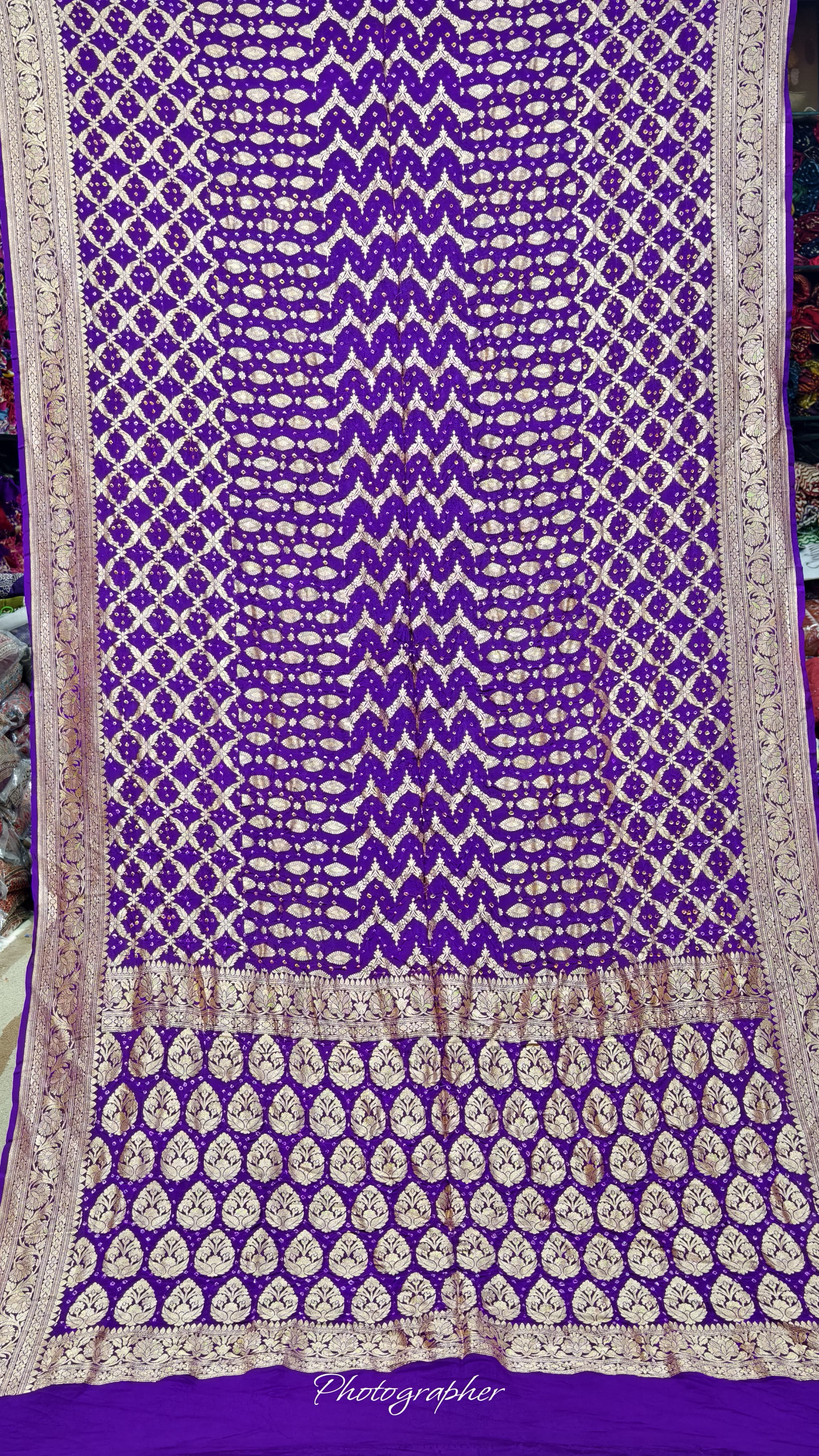 Pure Banarasi Georgette Real Neem Zari Upada Saree