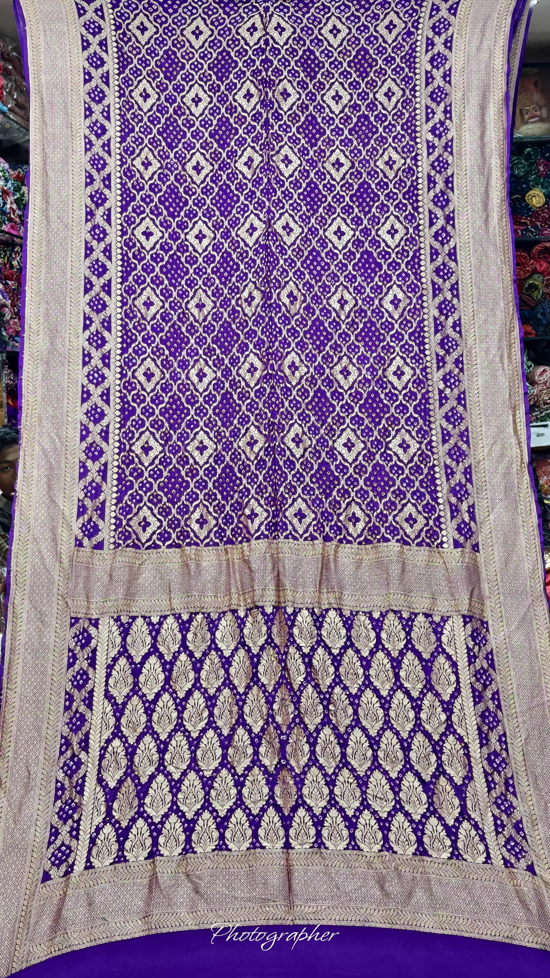 Pure Banarasi Georgette Real Neem Zari Upada Saree