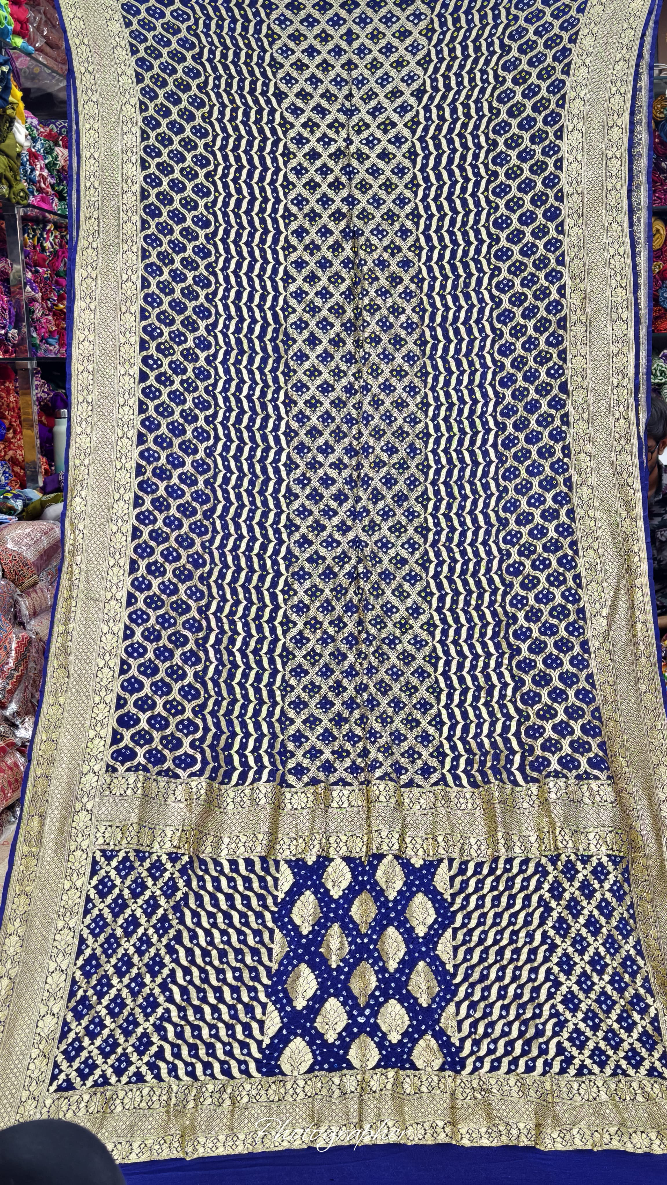 Pure Banarasi Georgette Real Neem Zari Upada Saree