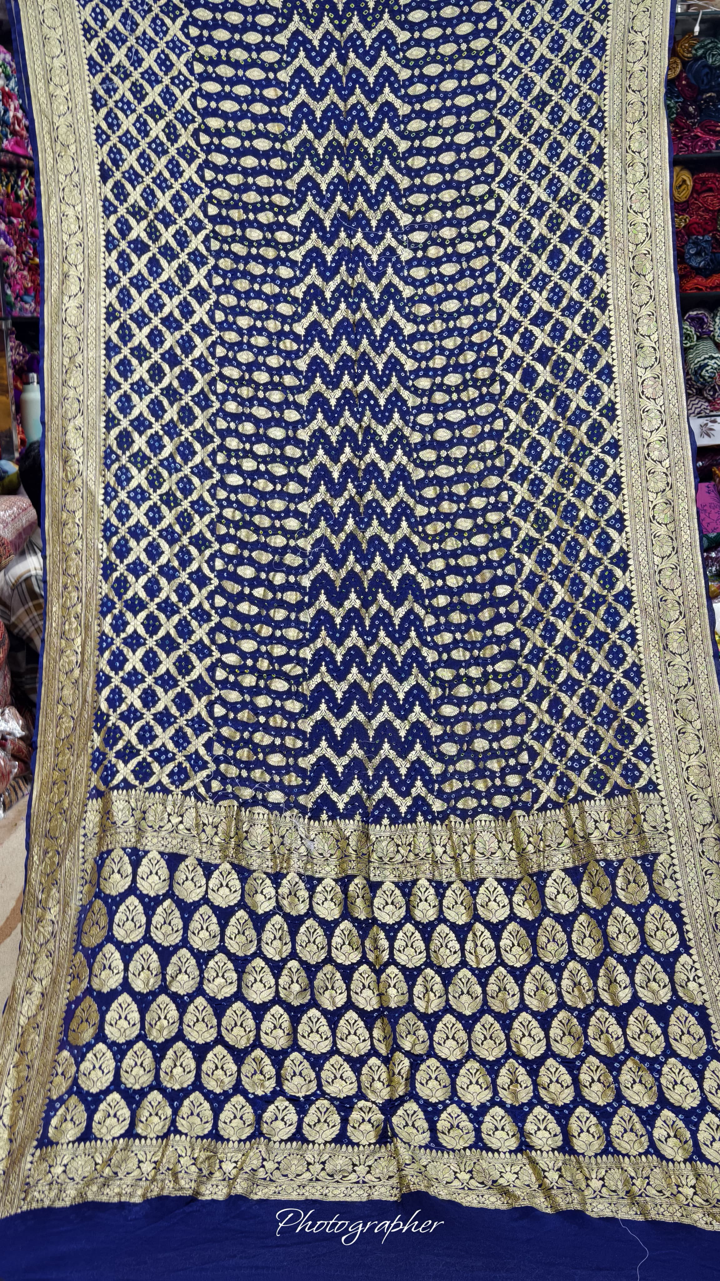 Pure Banarasi Georgette Real Neem Zari Upada Saree