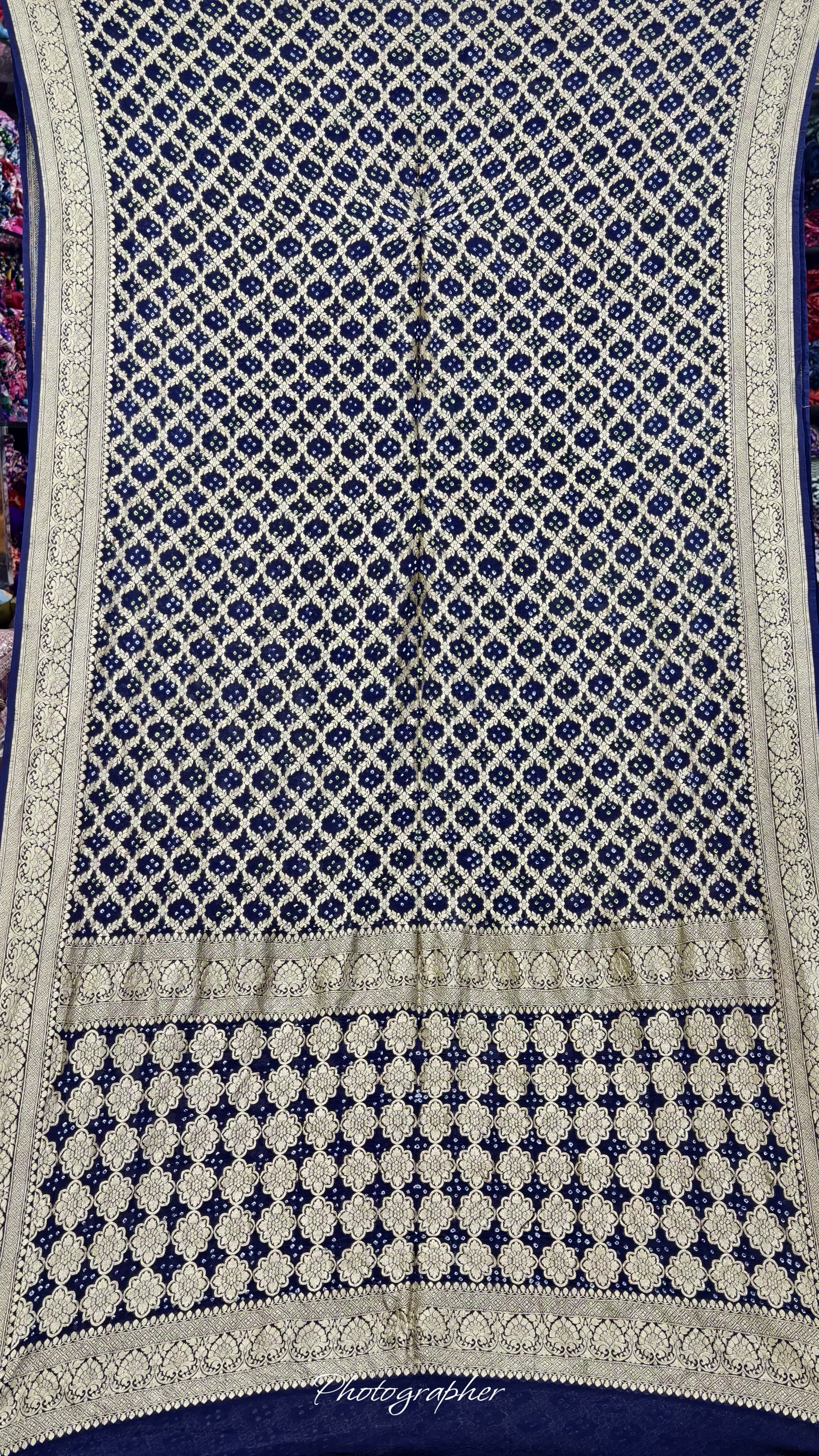 Pure Banarasi Georgette Real Neem Zari Upada Saree