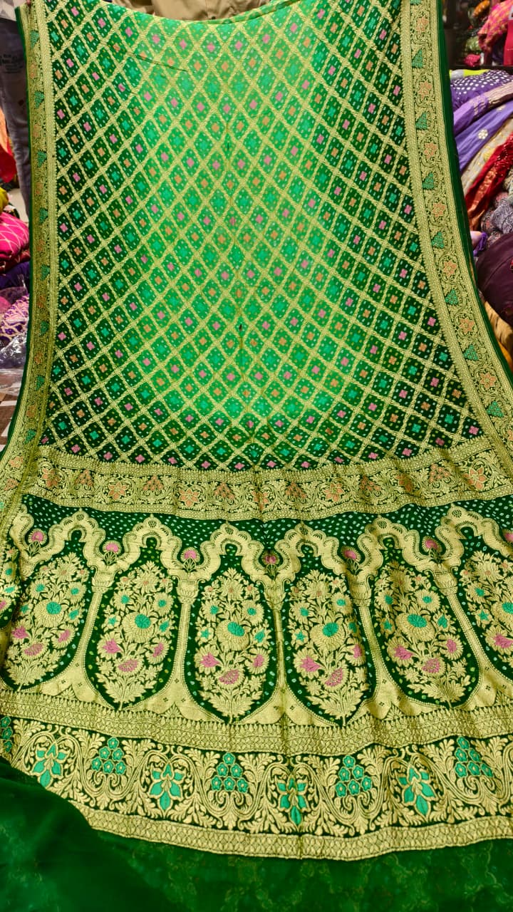 Pure Banarasi Georgette Real Upada Minakari Saree