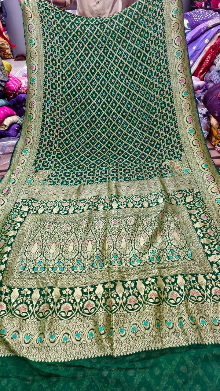 Pure Banarasi Georgette Real Upada Minakari Saree