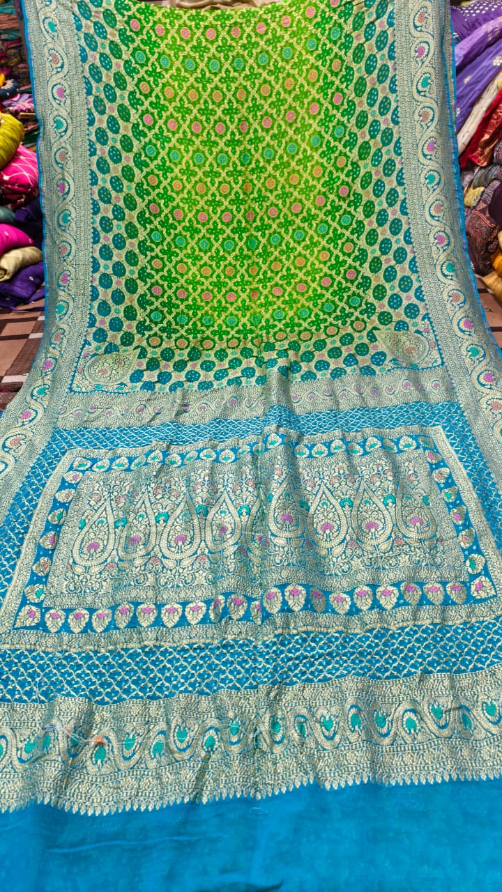 Pure Banarasi Georgette Real Upada Minakari Saree