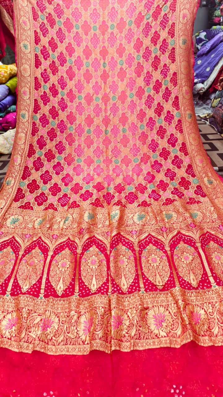 Pure Banarasi Georgette Real Upada Minakari Saree