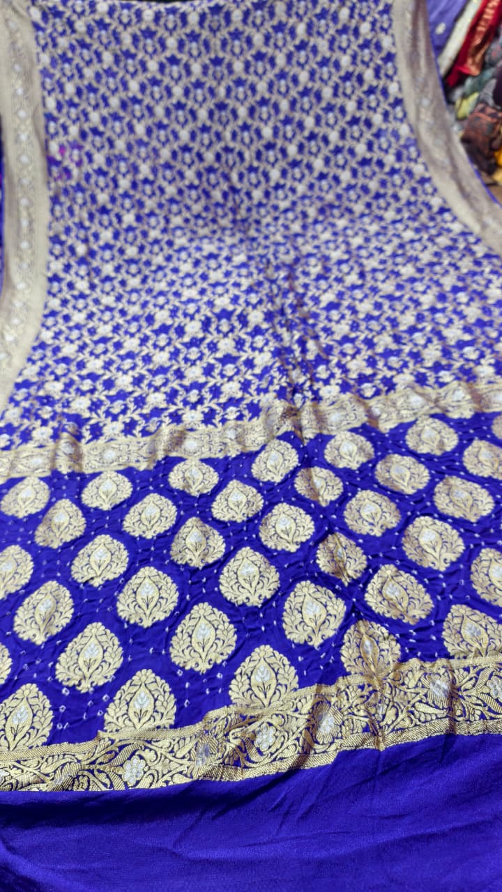 Pure Banarasi Georgette Real Upada Minakari Saree