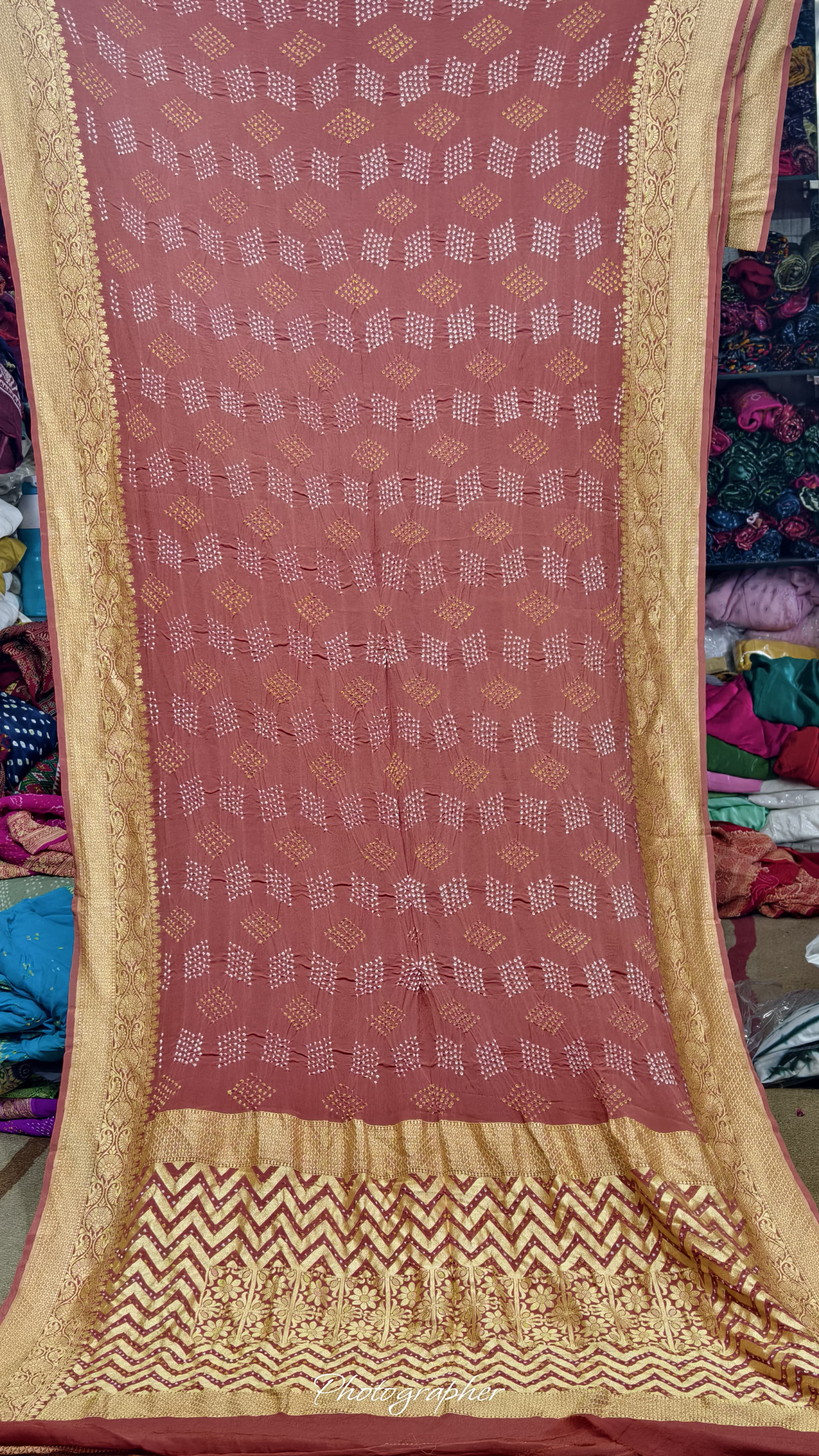 Pure Banarasi Original Georgette Fabric The Classic With Pure Hand Rai Bandej Saree