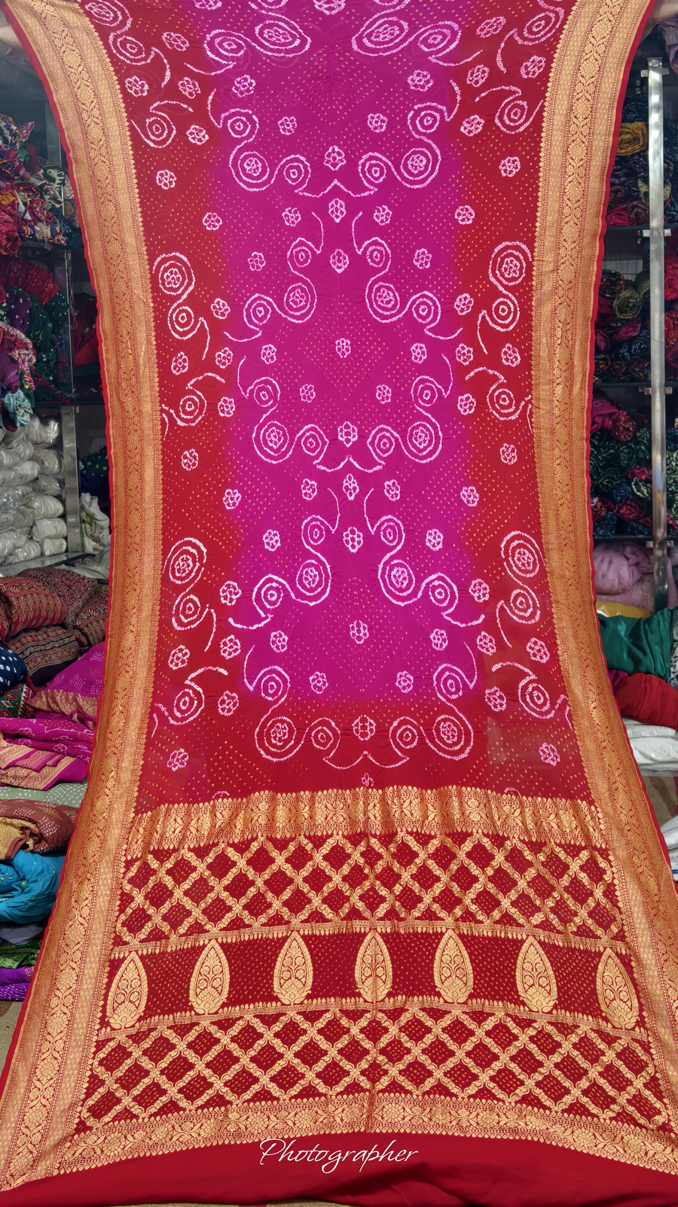 Pure Banarasi Original Georgette Fabric The Classic With Pure Hand Rai Bandej Saree