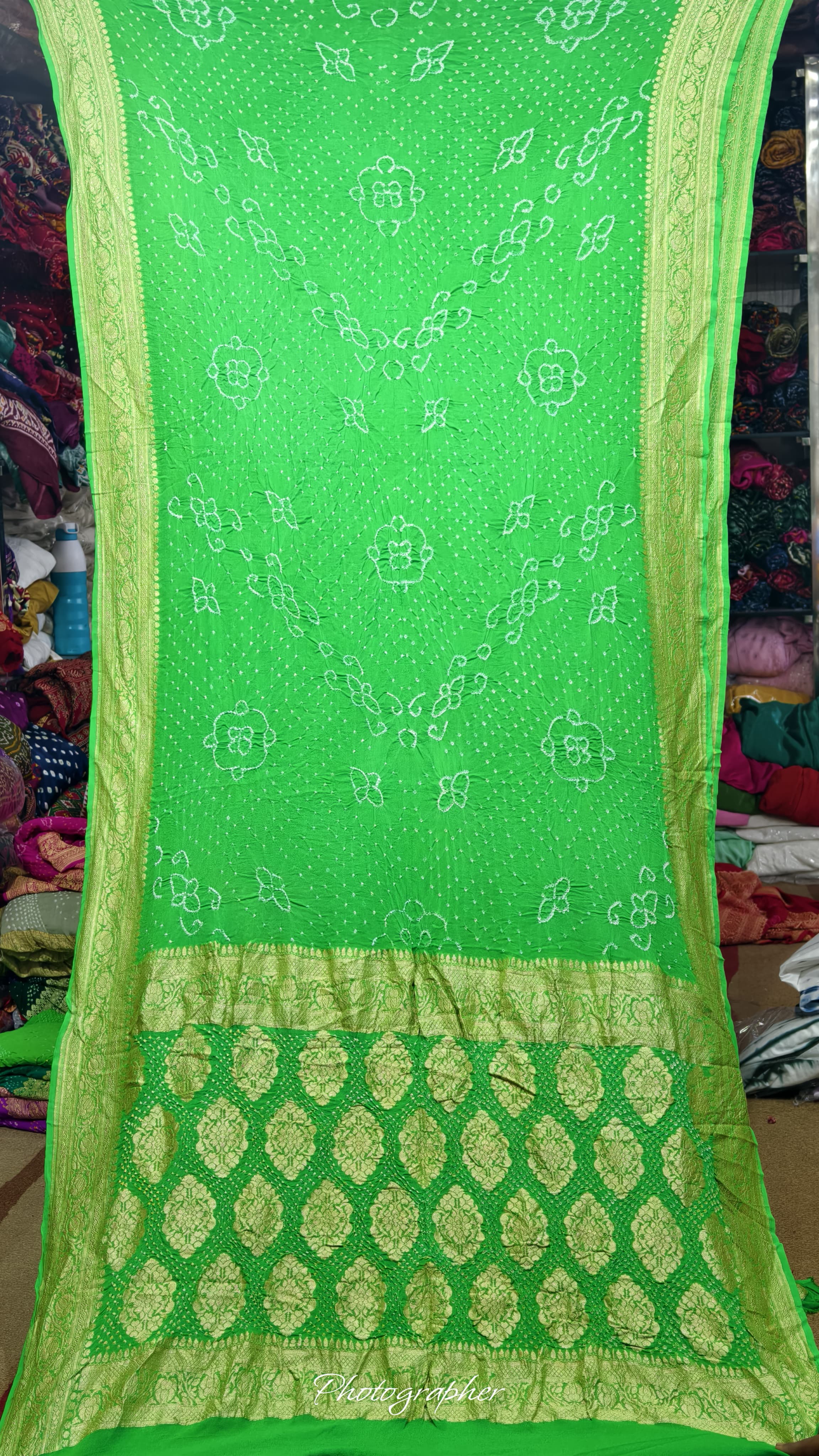 Pure Banarasi Original Georgette Fabric The Classic With Pure Hand Rai Bandej Saree