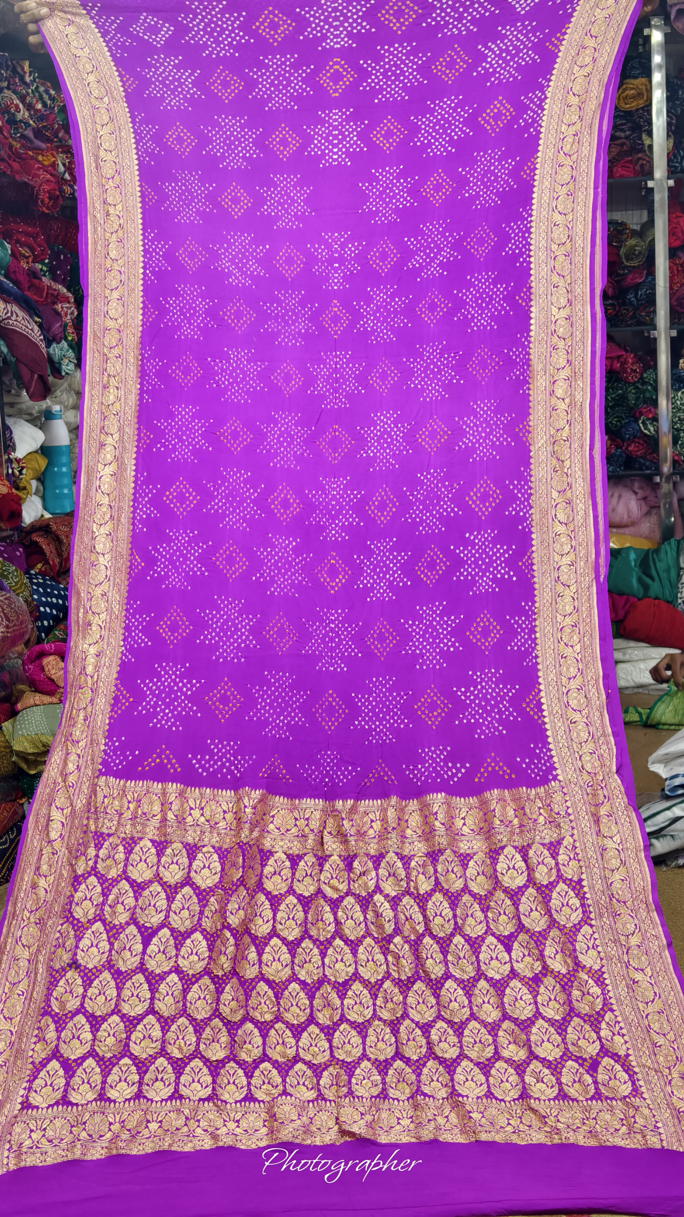 Pure Banarasi Original Georgette Fabric The Classic With Pure Hand Rai Bandej Saree