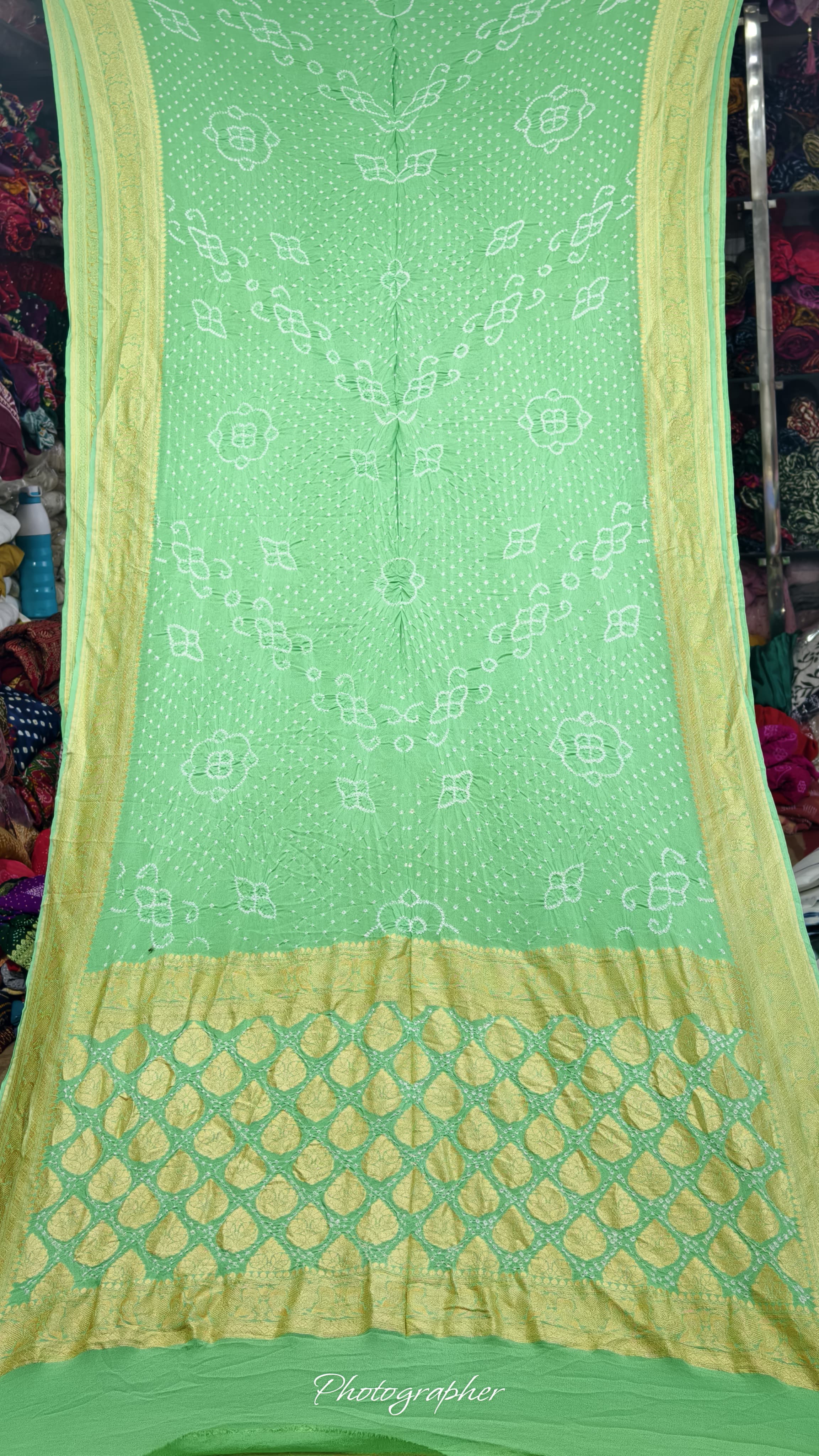 Pure Banarasi Original Georgette Fabric The Classic With Pure Hand Rai Bandej Saree