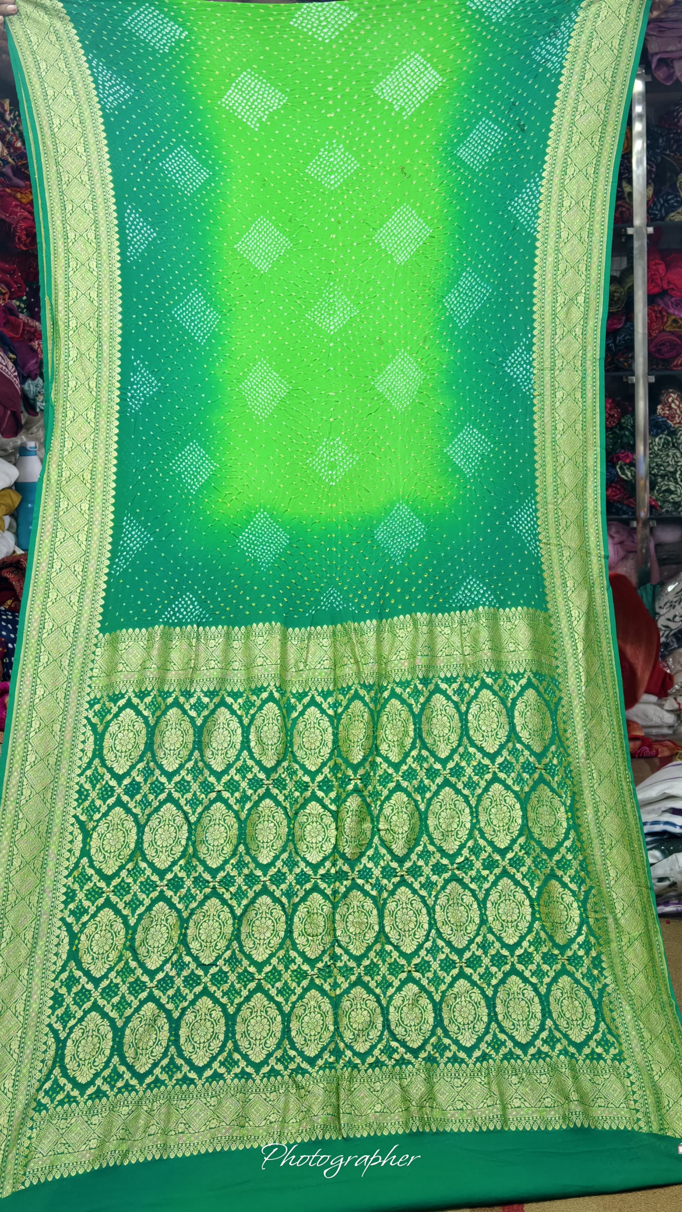 Pure Banarasi Original Georgette Fabric The Classic With Pure Hand Rai Bandej Saree