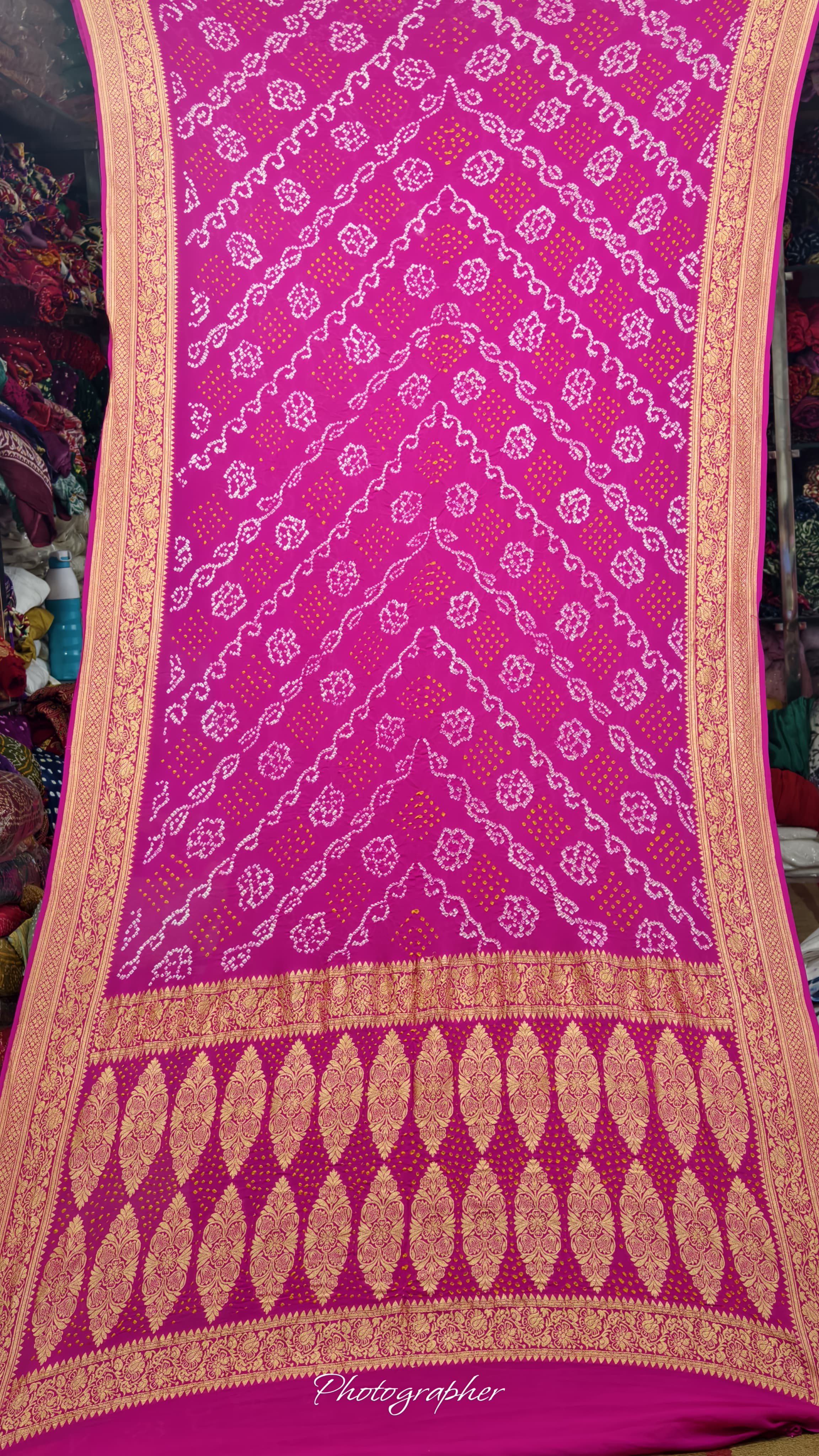 Pure Banarasi Original Georgette Fabric The Classic With Pure Hand Rai Bandej Saree