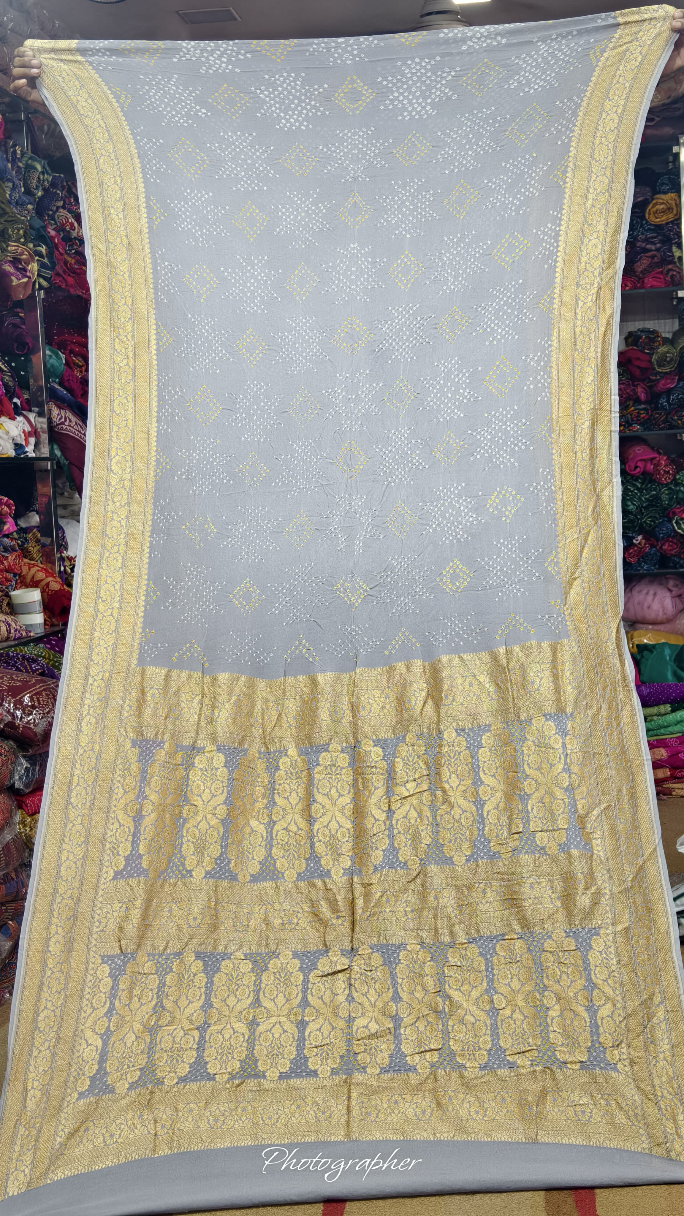 Pure Banarasi Original Georgette Fabric The Classic With Pure Hand Rai Bandej Saree