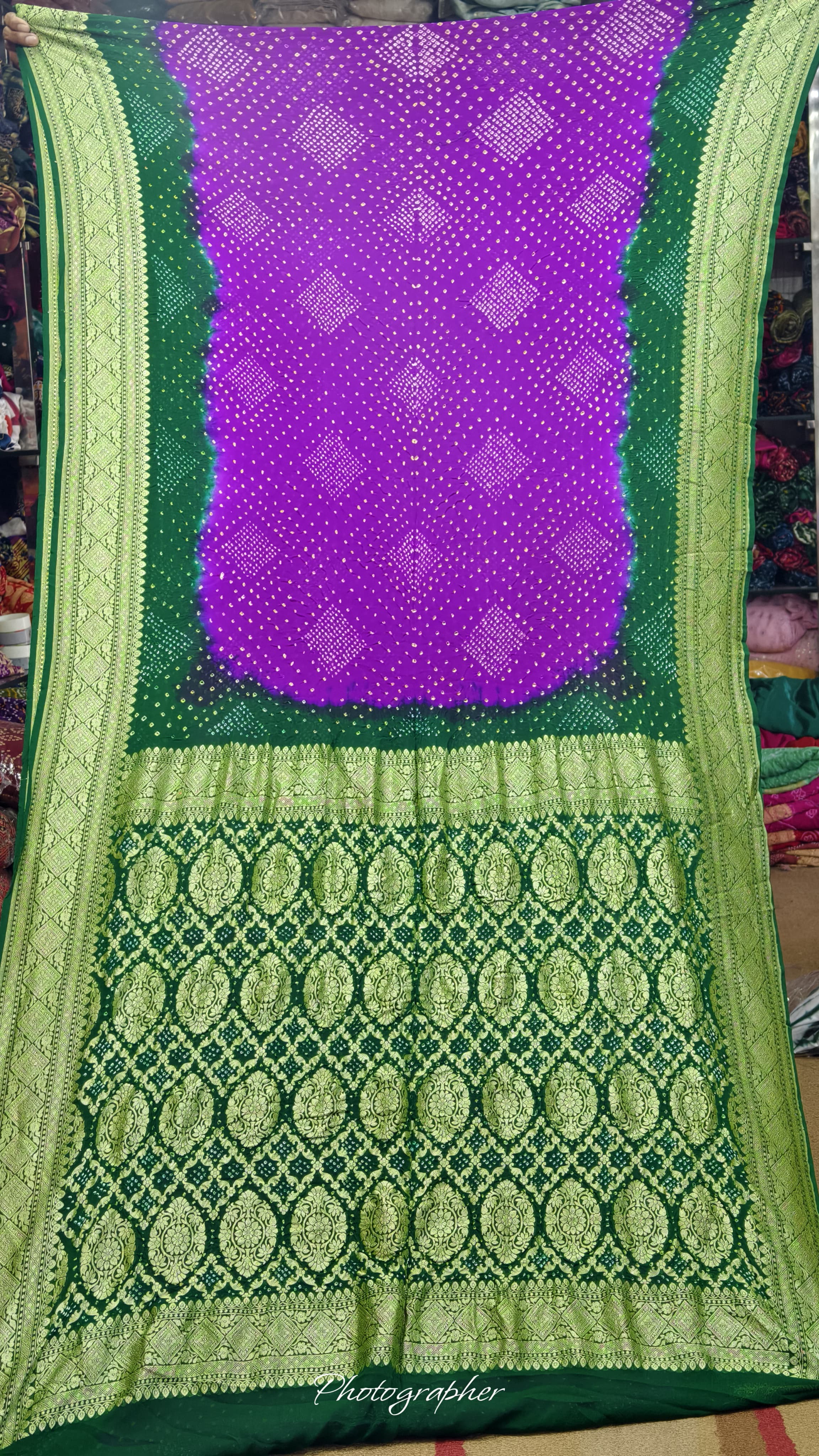 Pure Banarasi Original Georgette Fabric The Classic With Pure Hand Rai Bandej Saree